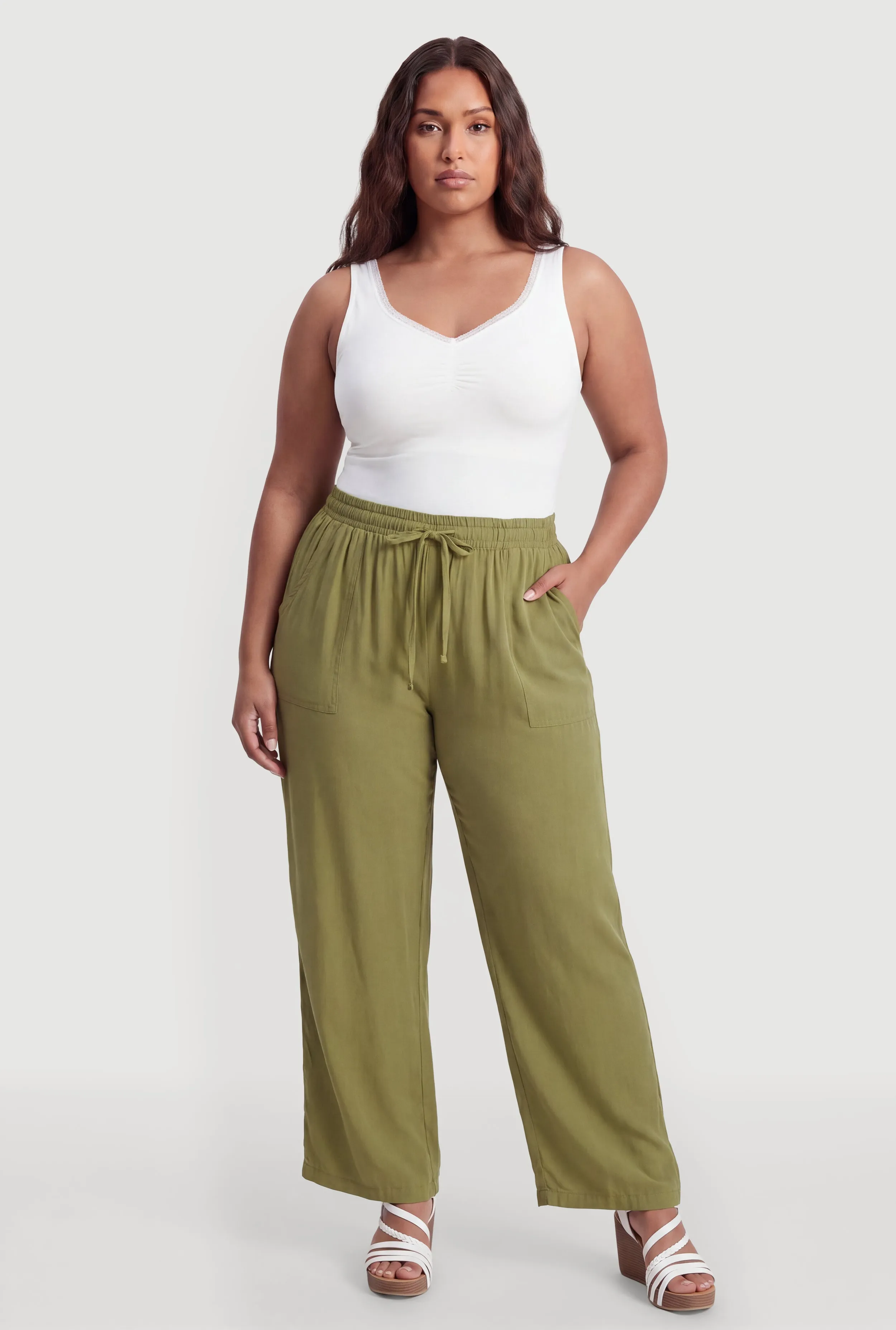 Plus Size Drawstring Waist Carpenter Dress Pants sold by Rainbow product image thumbnail 4