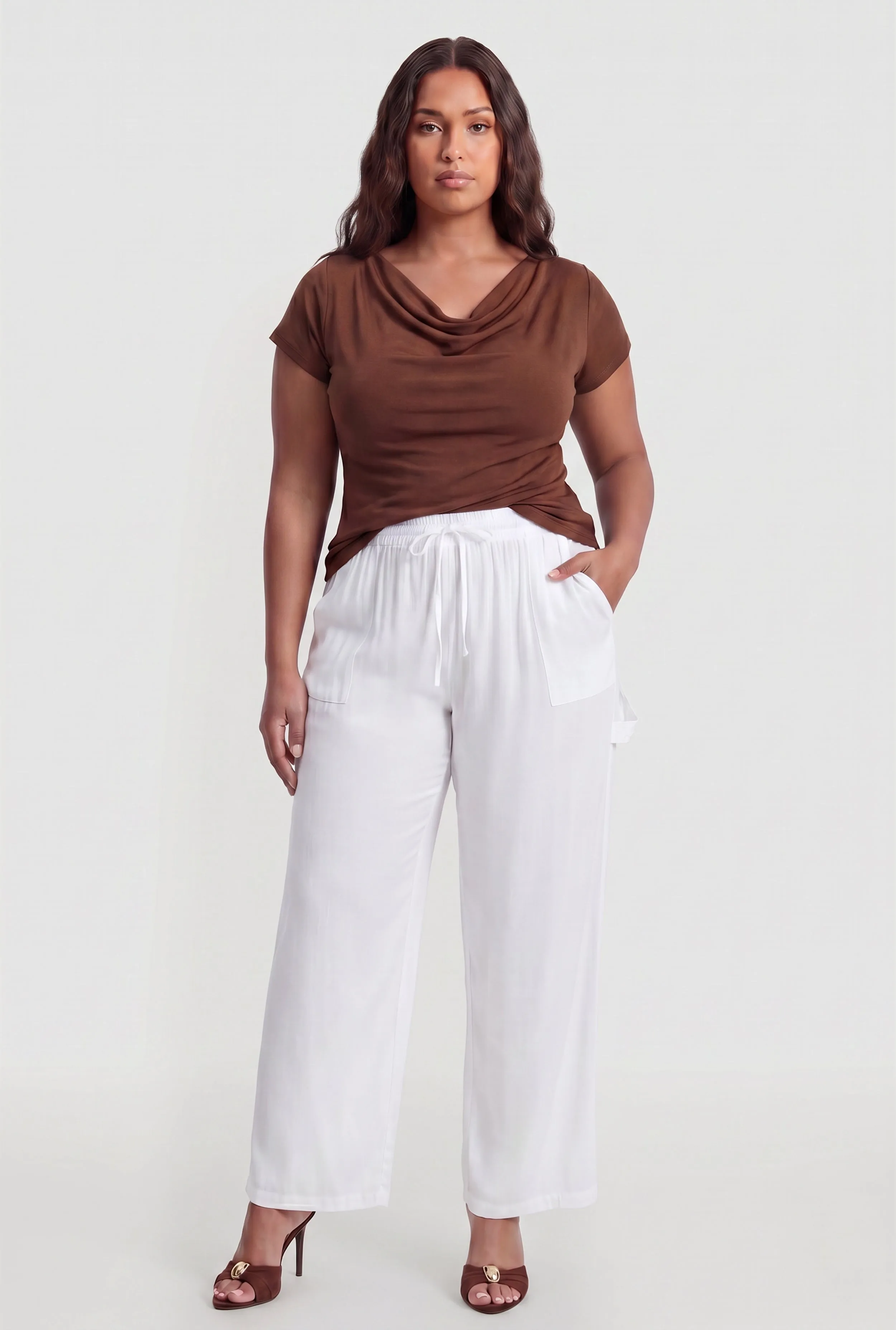Plus Size Drawstring Waist Carpenter Dress Pants sold by Rainbow product image thumbnail 2