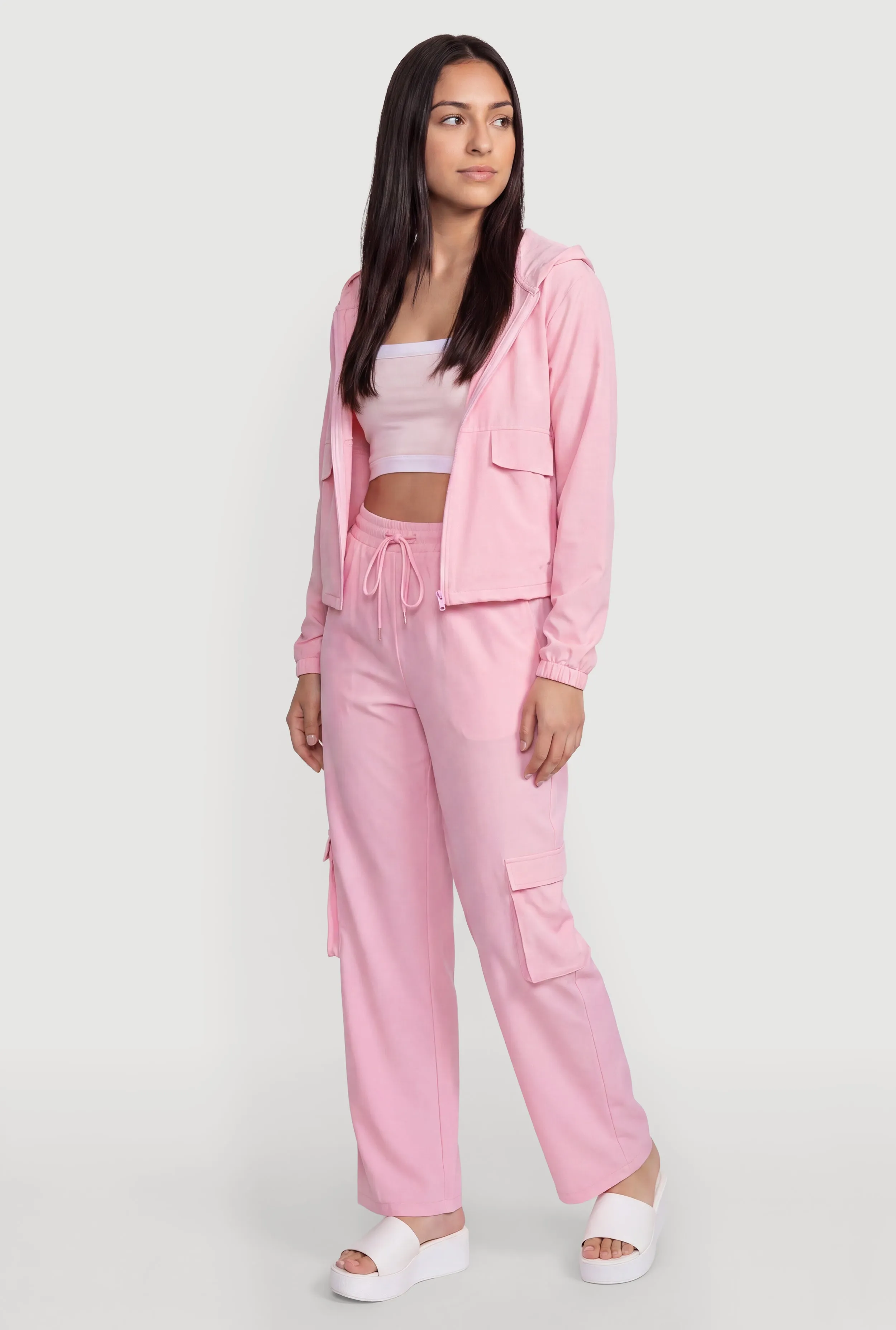 Drawstring Waist Straight Leg Cargo Pants sold by Rainbow product image thumbnail 2