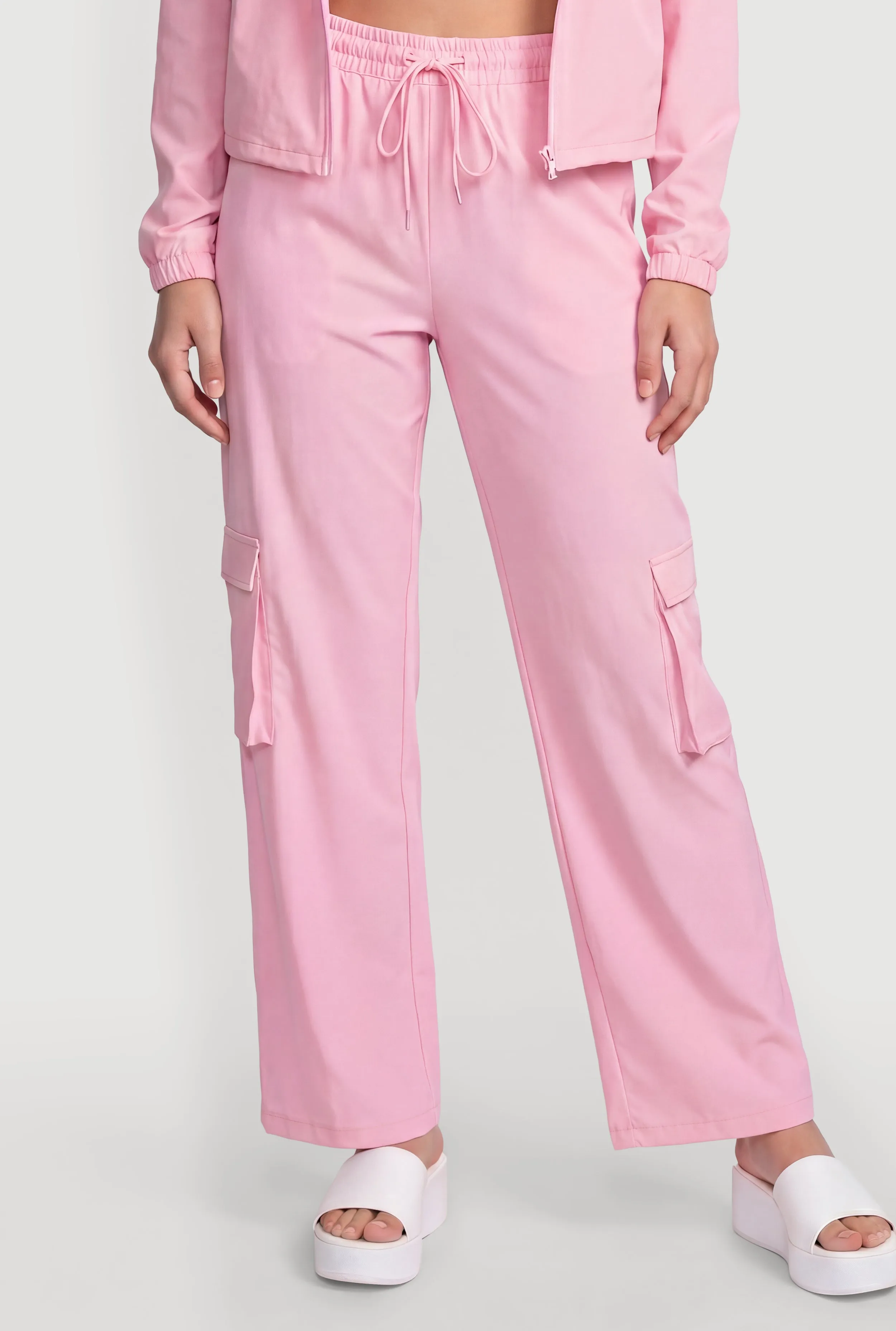 Drawstring Waist Straight Leg Cargo Pants sold by Rainbow product image thumbnail 3