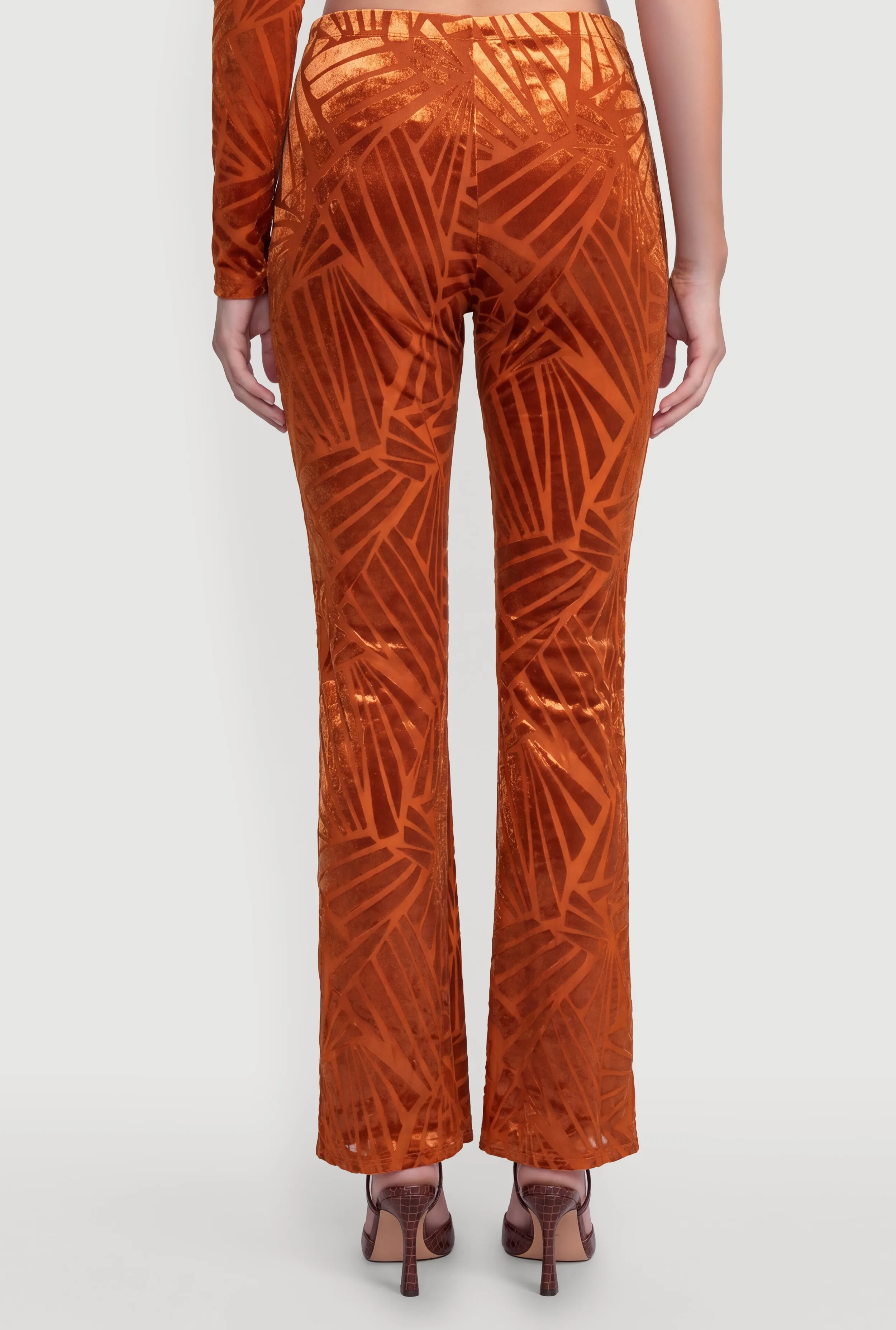 Patterned Velvet Burnout Boot Cut Pants sold by Rainbow product image thumbnail 5