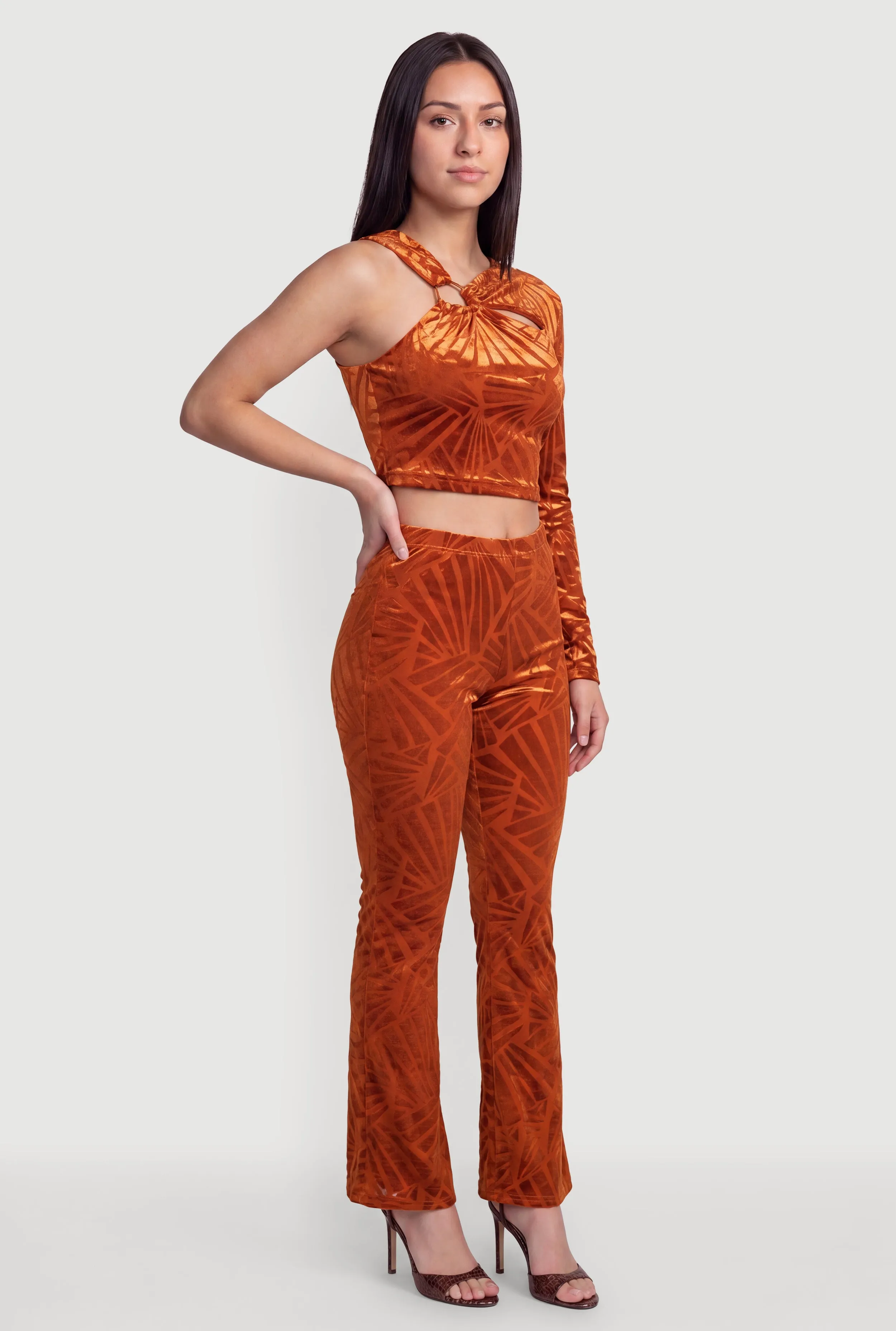 Patterned Velvet Burnout Boot Cut Pants sold by Rainbow product image thumbnail 2