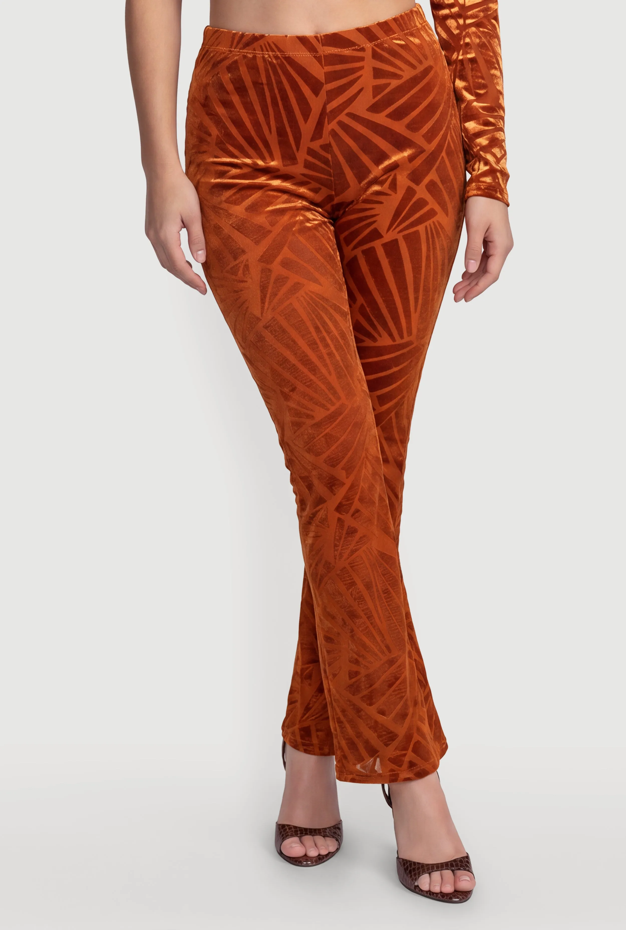 Patterned Velvet Burnout Boot Cut Pants sold by Rainbow product image thumbnail 3