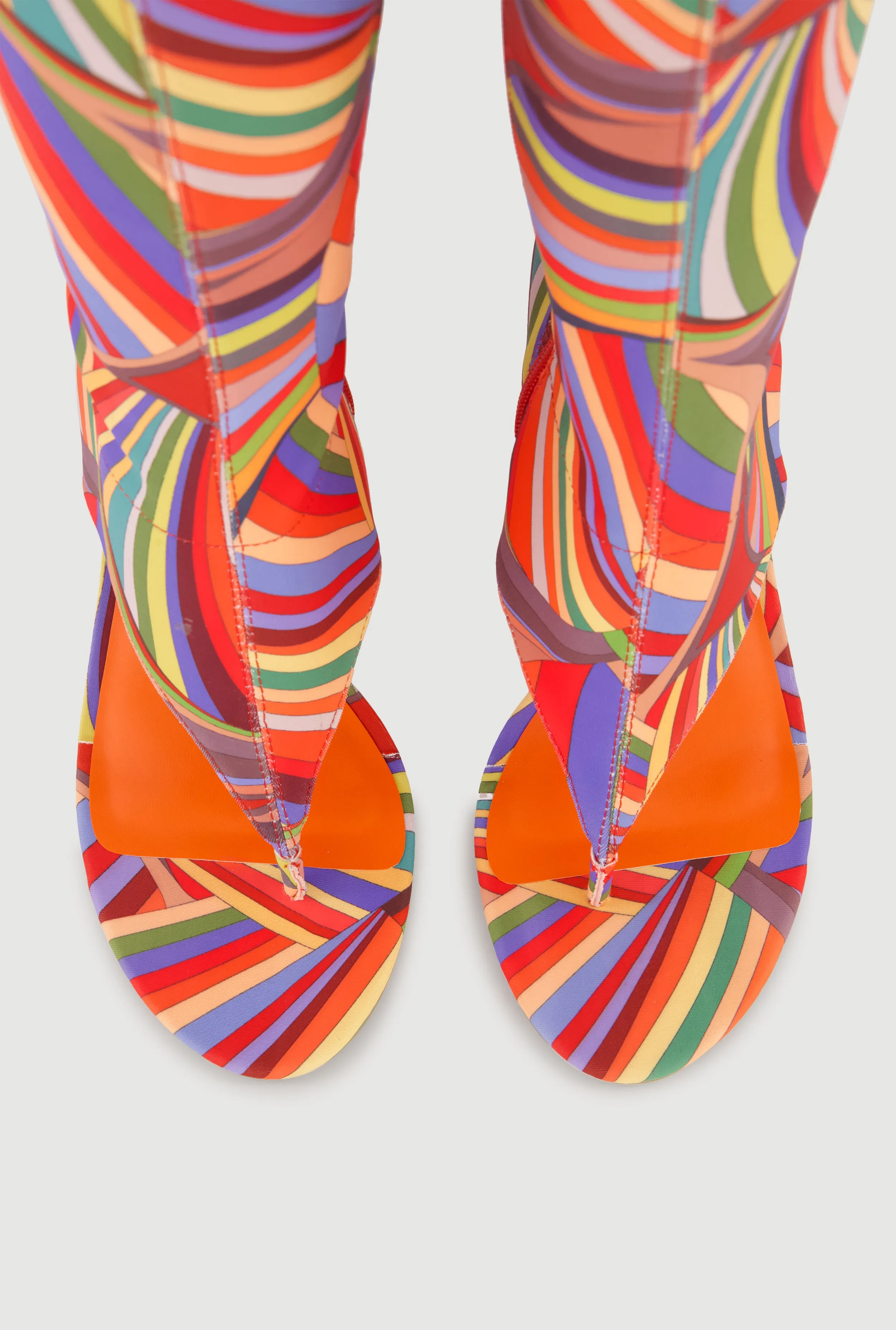 Open Toe Thong Knee High Heels sold by Rainbow product image thumbnail 5