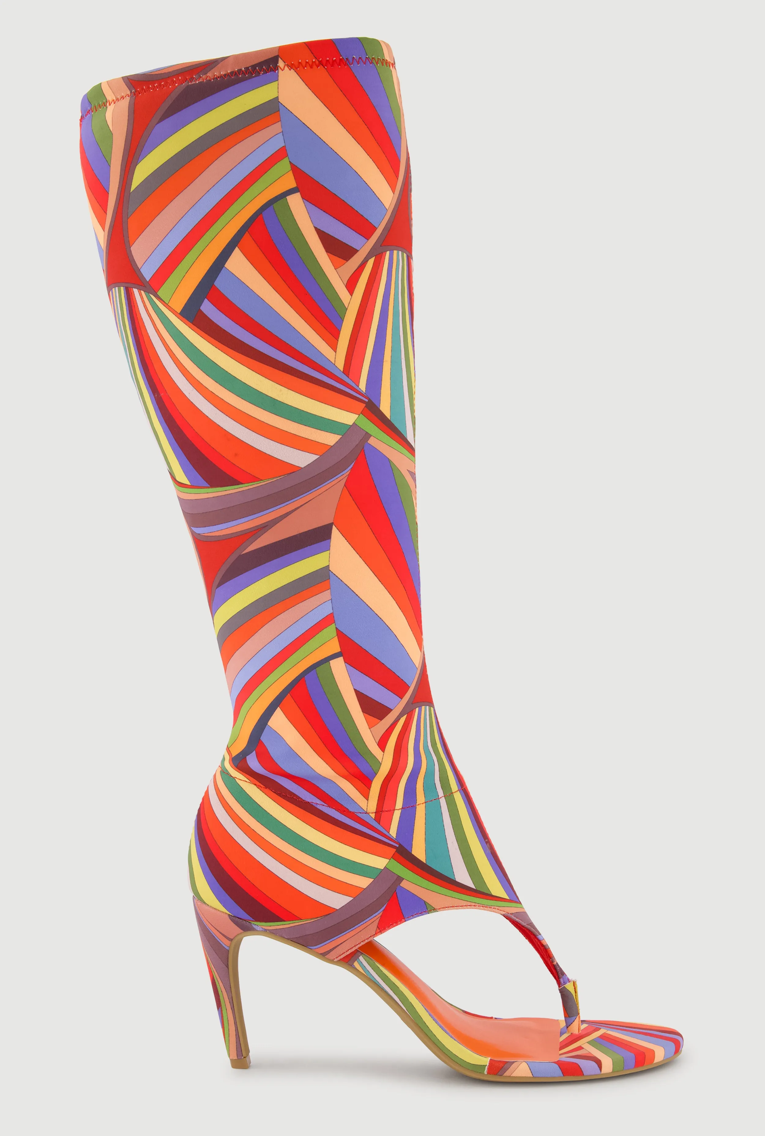 Open Toe Thong Knee High Heels sold by Rainbow product image thumbnail 3