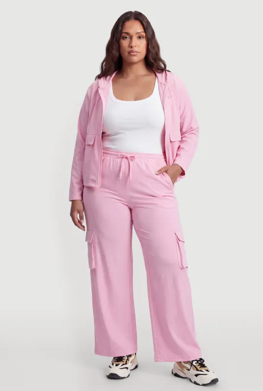 Plus Size Drawstring Waist Cargo Pants made by Rainbow
