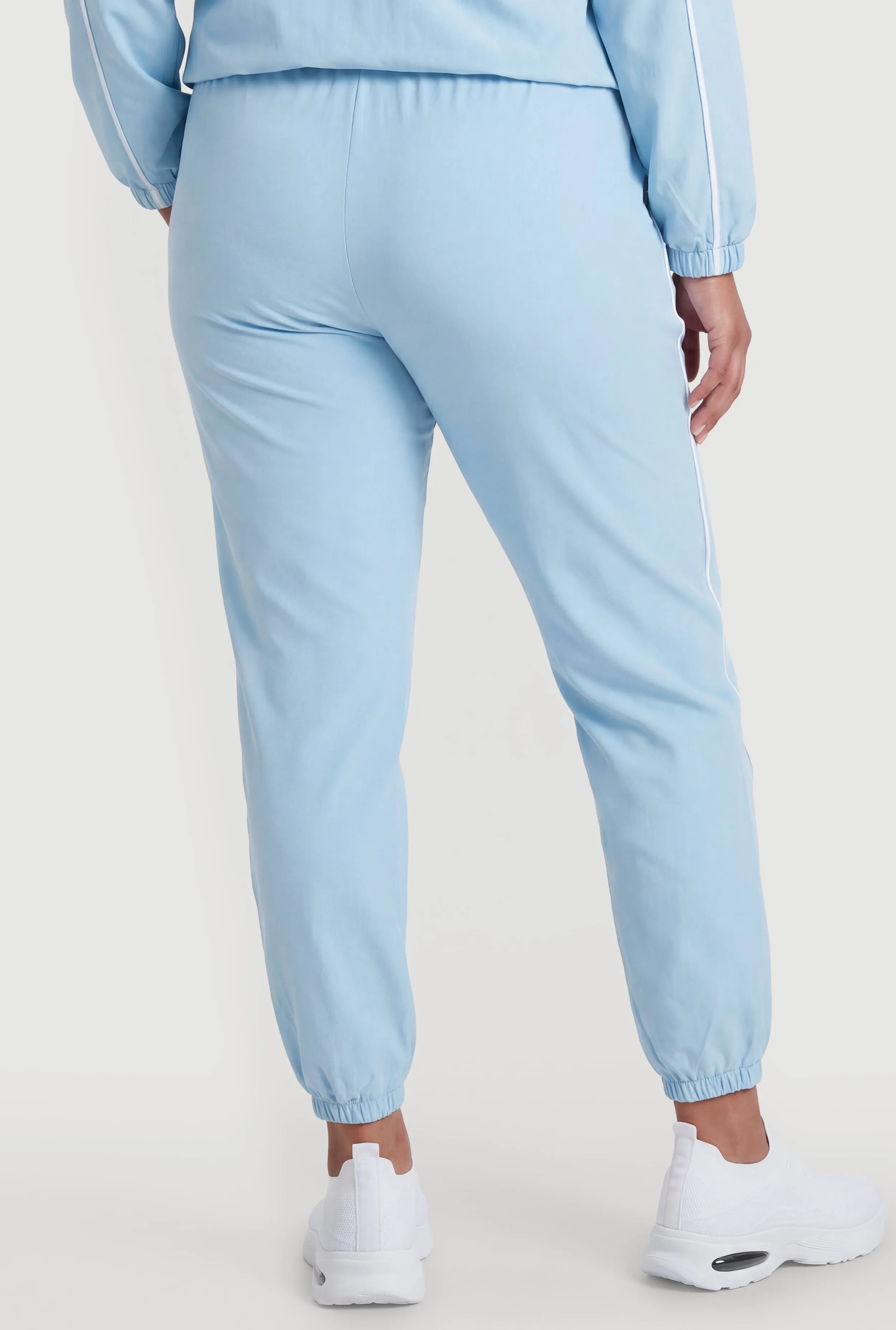 Plus Size Contrast Trim Piping Drawstring High Waisted Joggers sold by Rainbow product image thumbnail 5