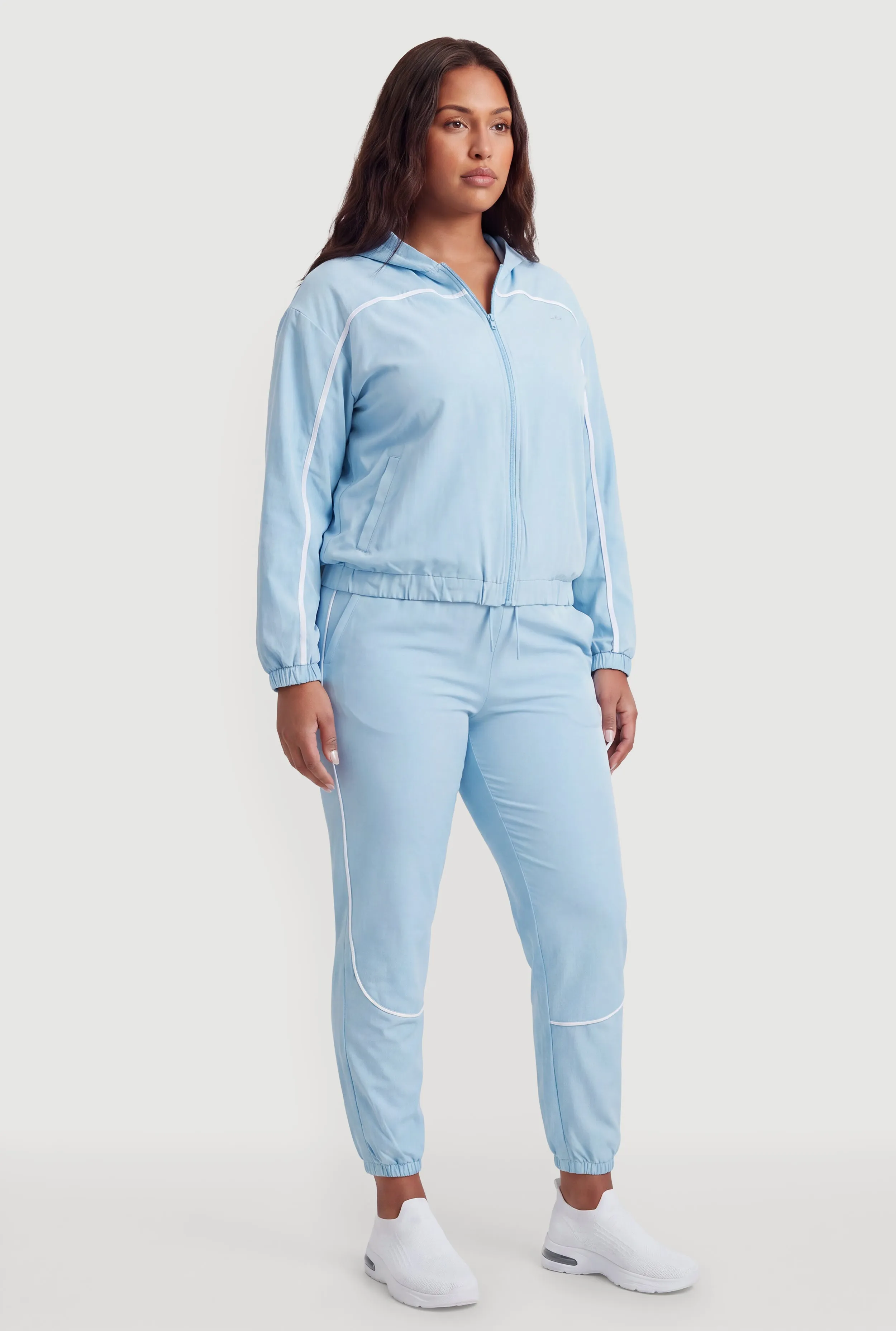 Plus Size Contrast Trim Piping Drawstring High Waisted Joggers sold by Rainbow product image thumbnail 2