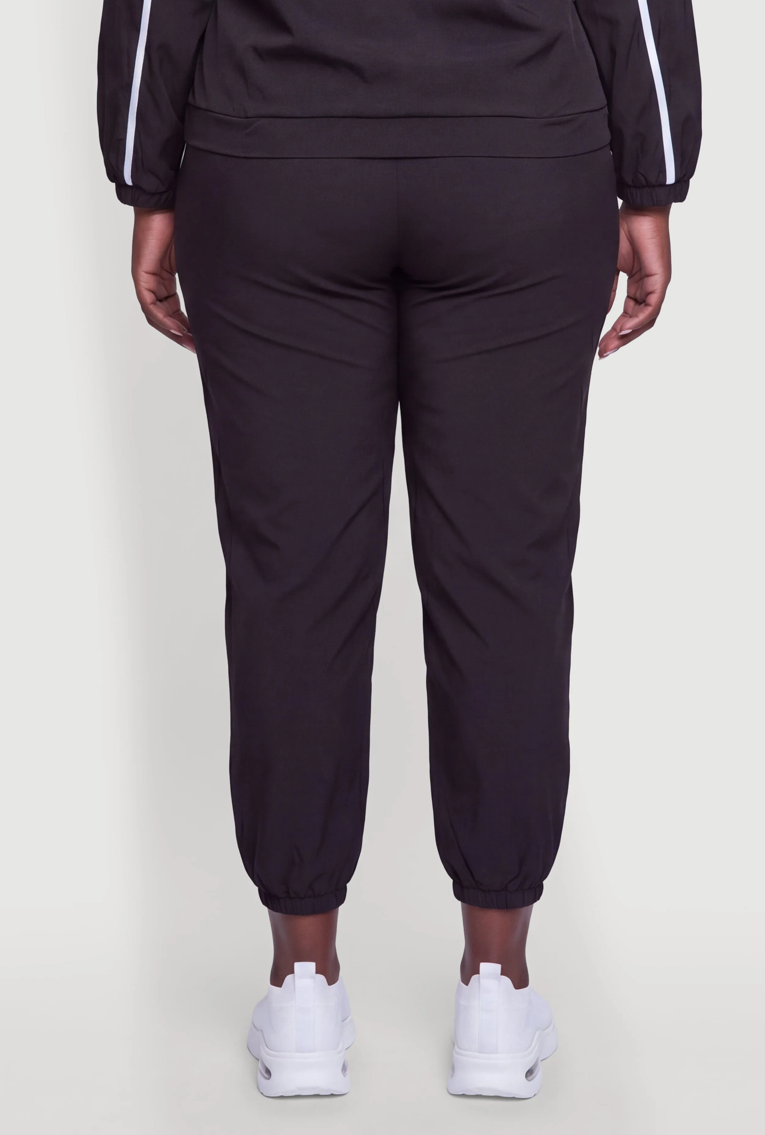 Plus Size Contrast Trim Piping Drawstring High Waisted Joggers sold by Rainbow product image thumbnail 5