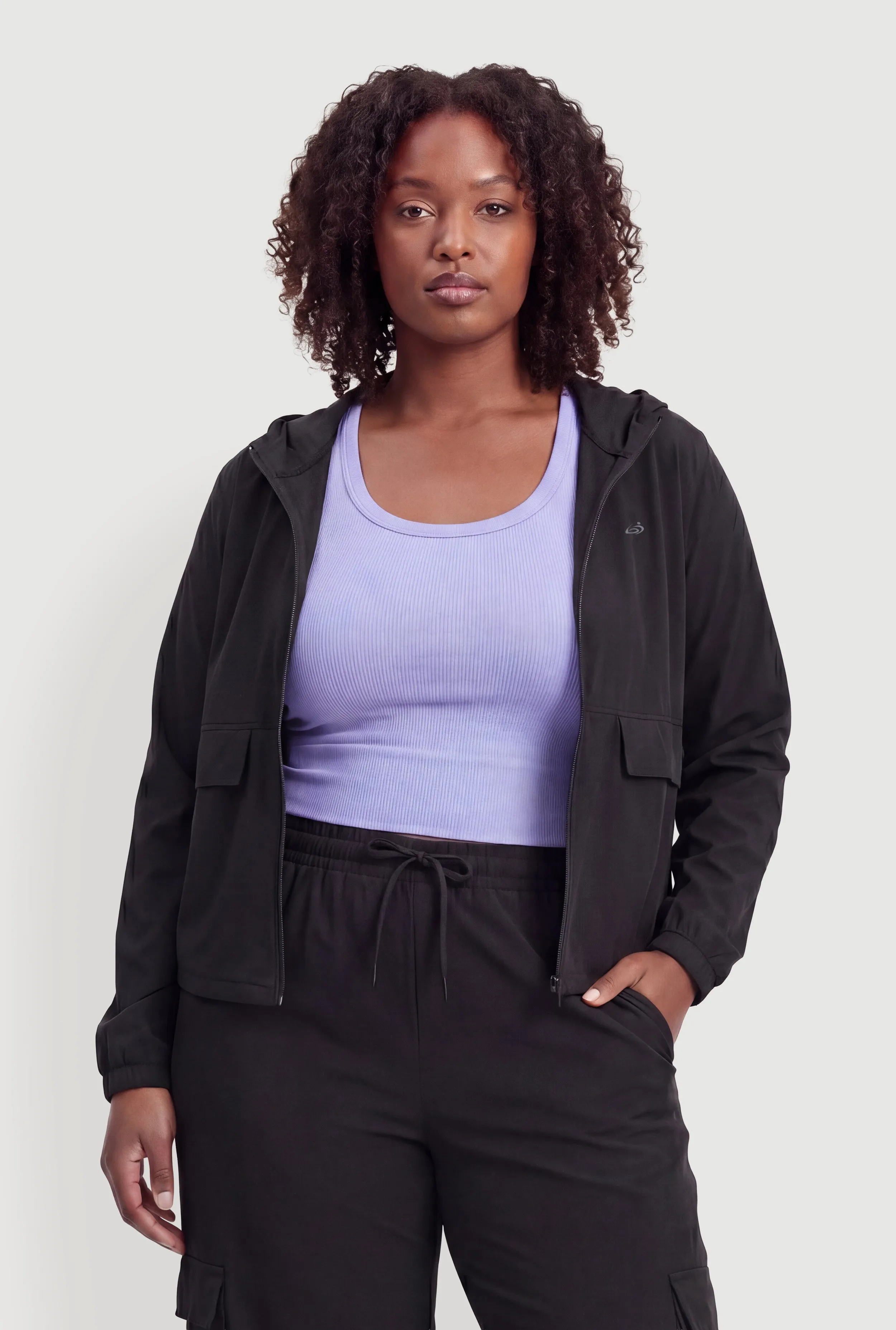 Plus Size Long Sleeve Zip Front Hoodie sold by Rainbow