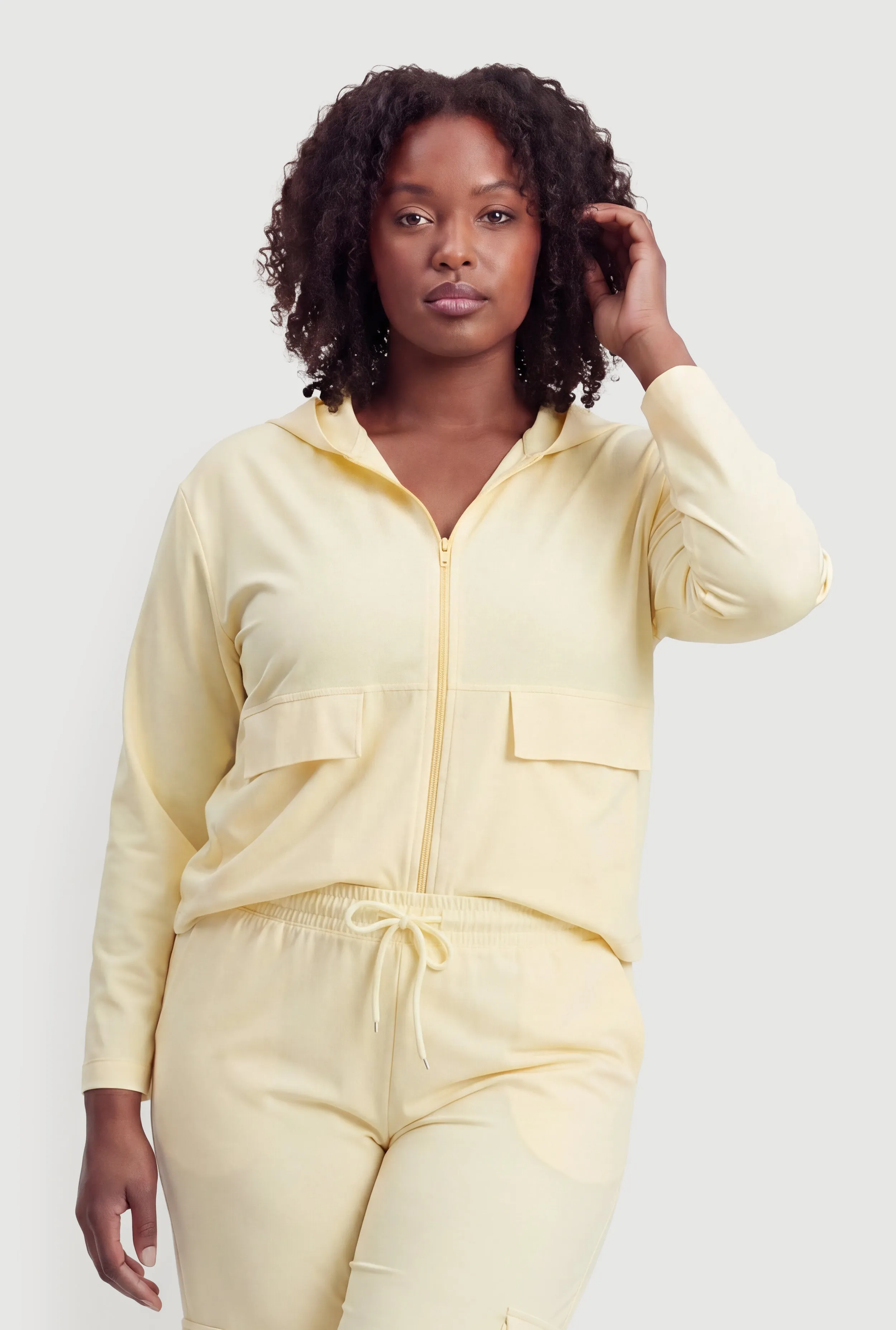 Plus Size Long Sleeve Zip Front Hoodie sold by Rainbow product image thumbnail 2