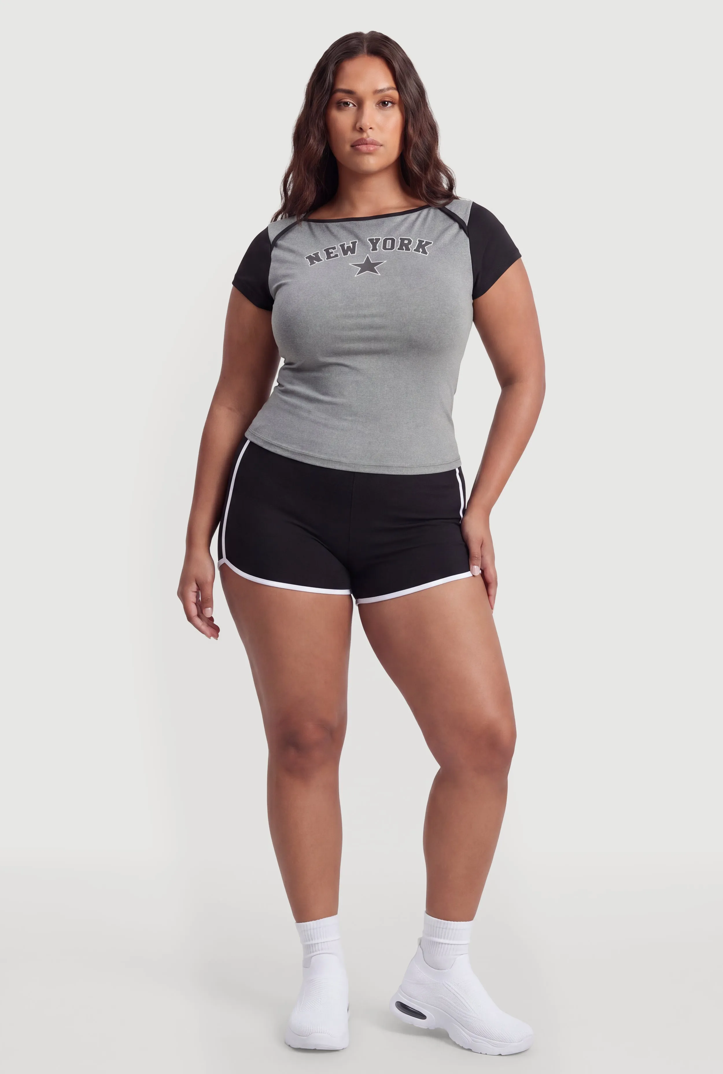Plus Size Contrast Trim Dolphin Shorts sold by Rainbow product image thumbnail 3