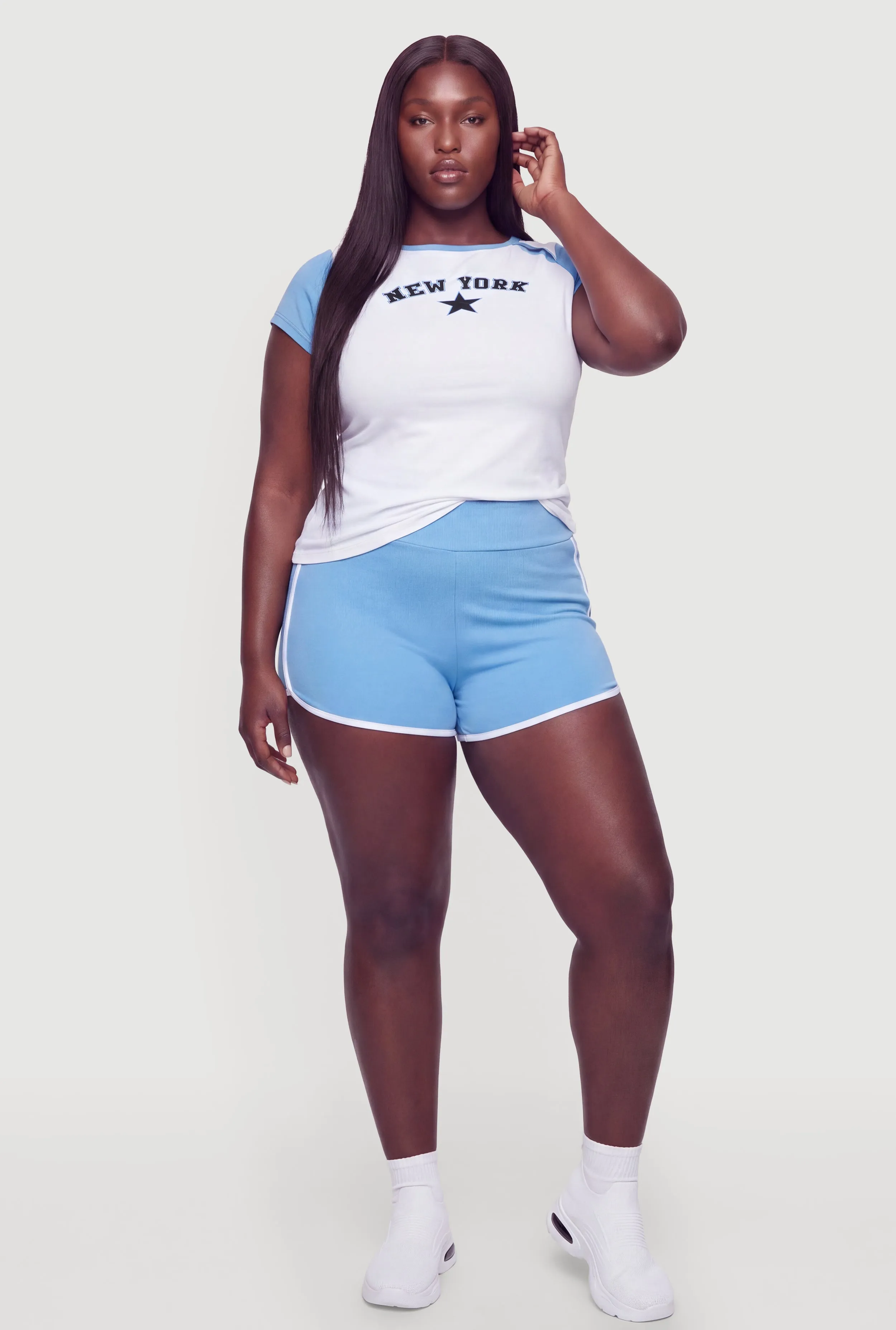 Plus Size Contrast Trim Dolphin Shorts sold by Rainbow product image thumbnail 2