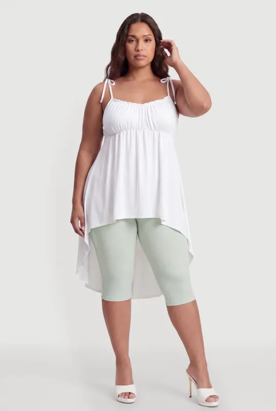 Plus Size Tie Shoulder High Low Maxi Top made by Rainbow