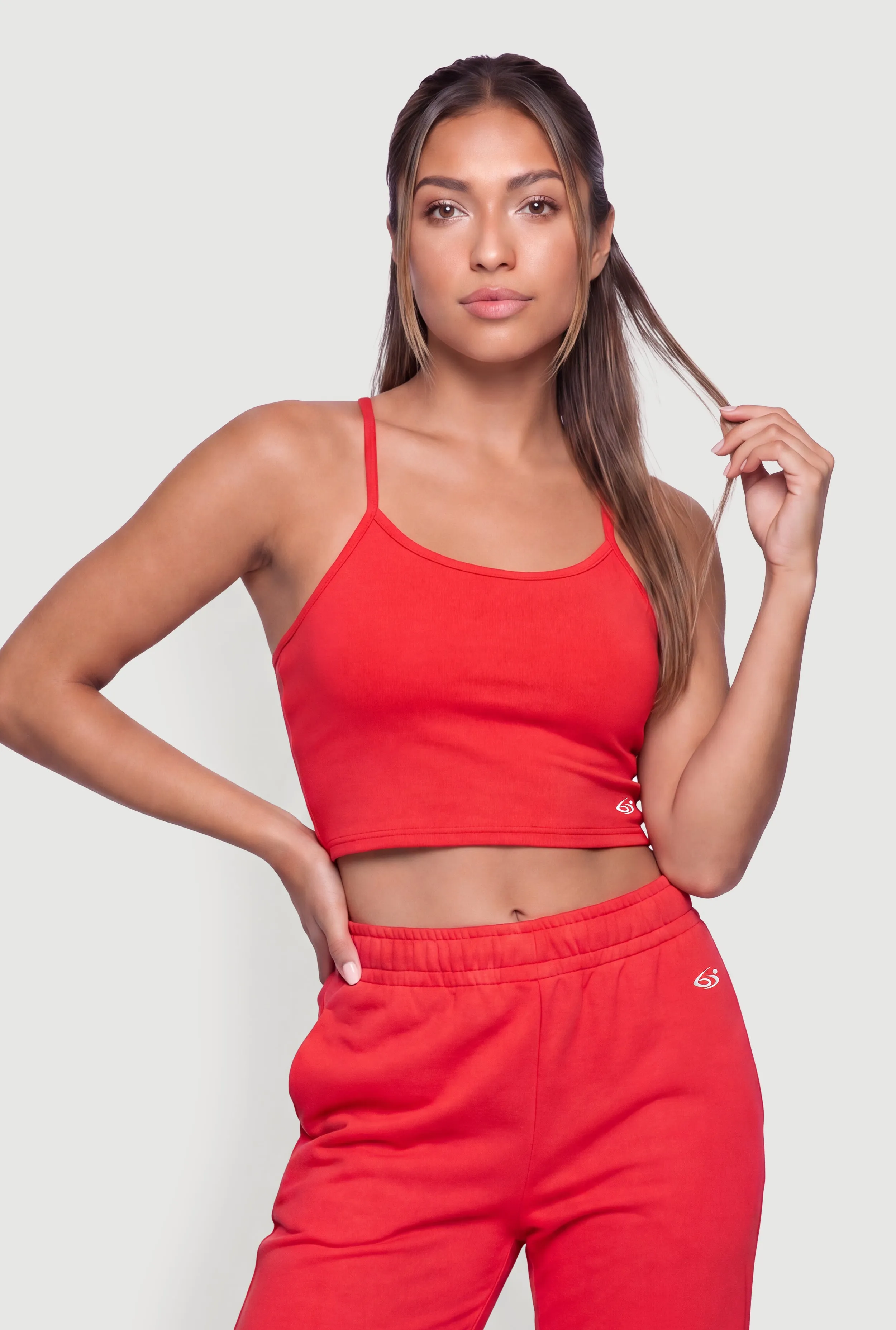 Cross Back Spaghetti Strap Cropped Cami sold by Rainbow product image thumbnail 3