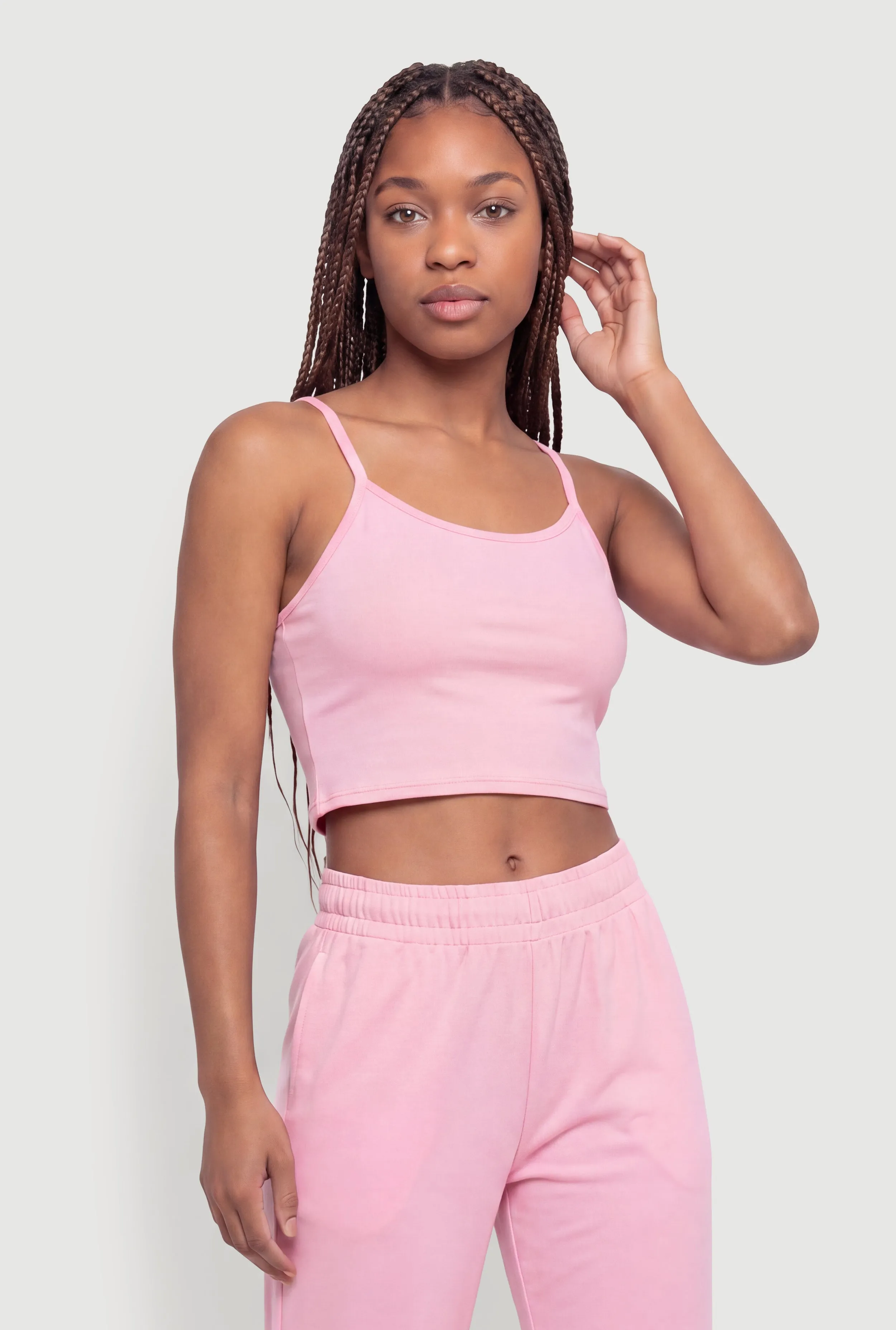 Cross Back Spaghetti Strap Cropped Cami sold by Rainbow product image thumbnail 2