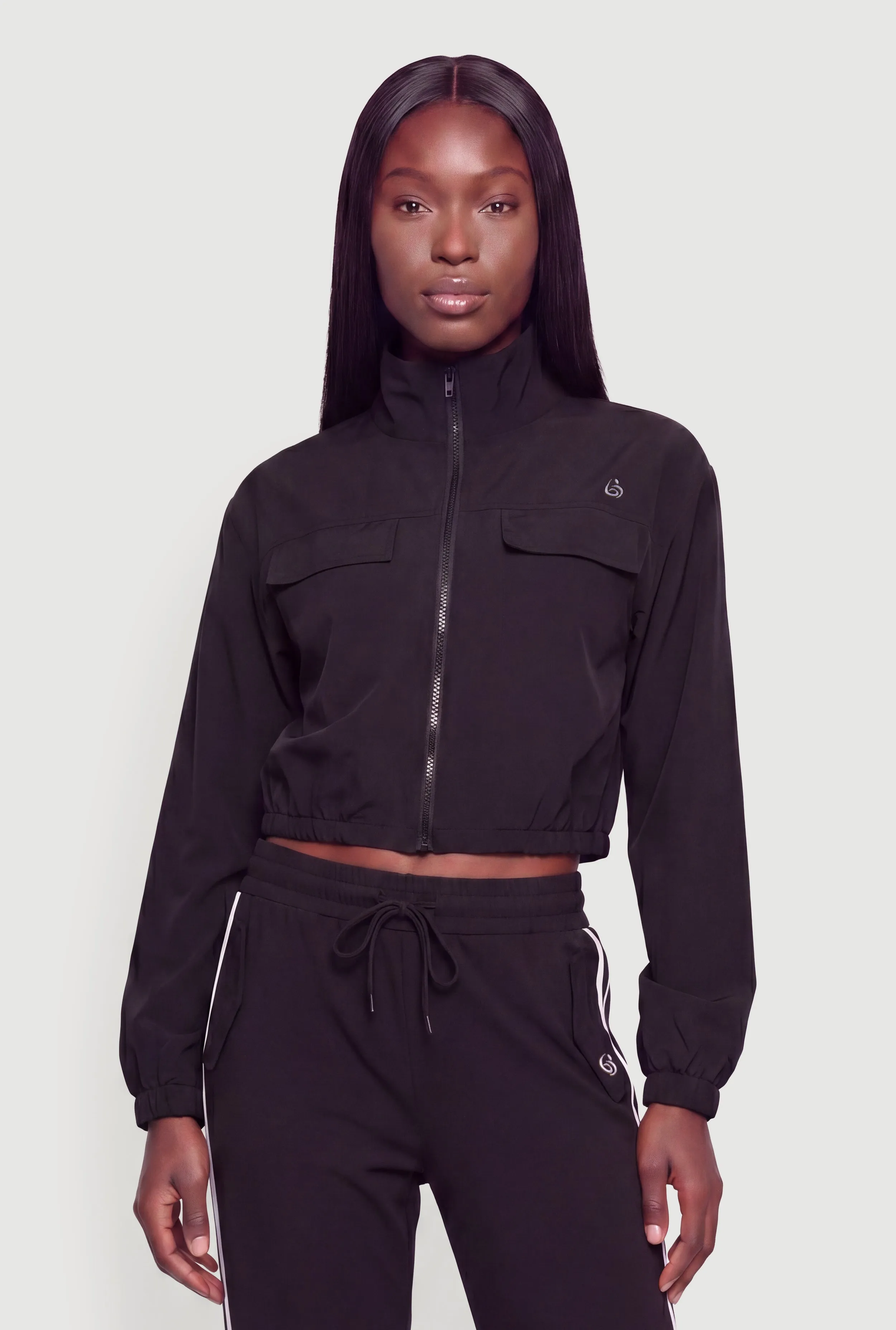 Long Sleeve Zip Front Mock Neck Track Jacket sold by Rainbow