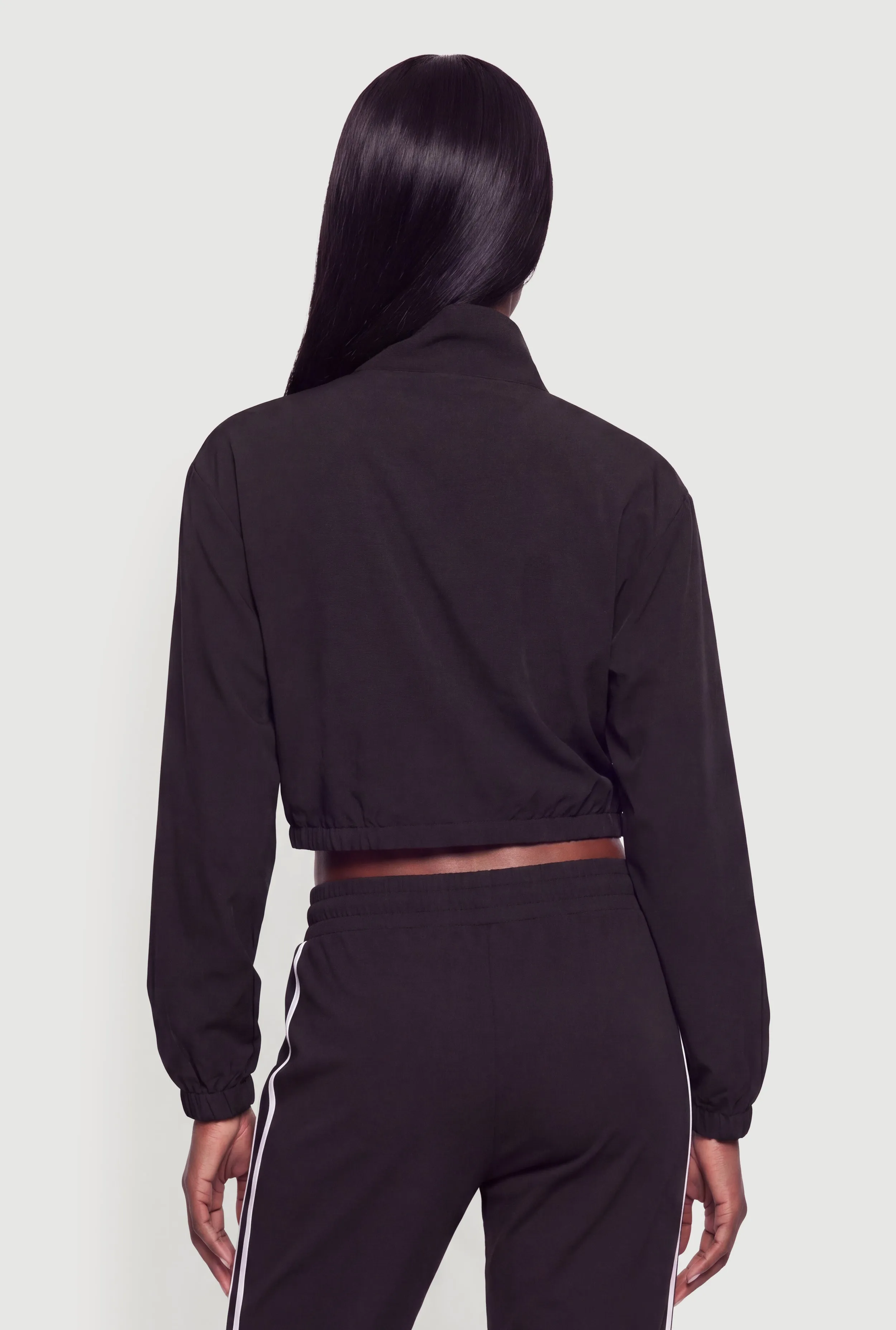 Long Sleeve Zip Front Mock Neck Track Jacket sold by Rainbow product image thumbnail 5