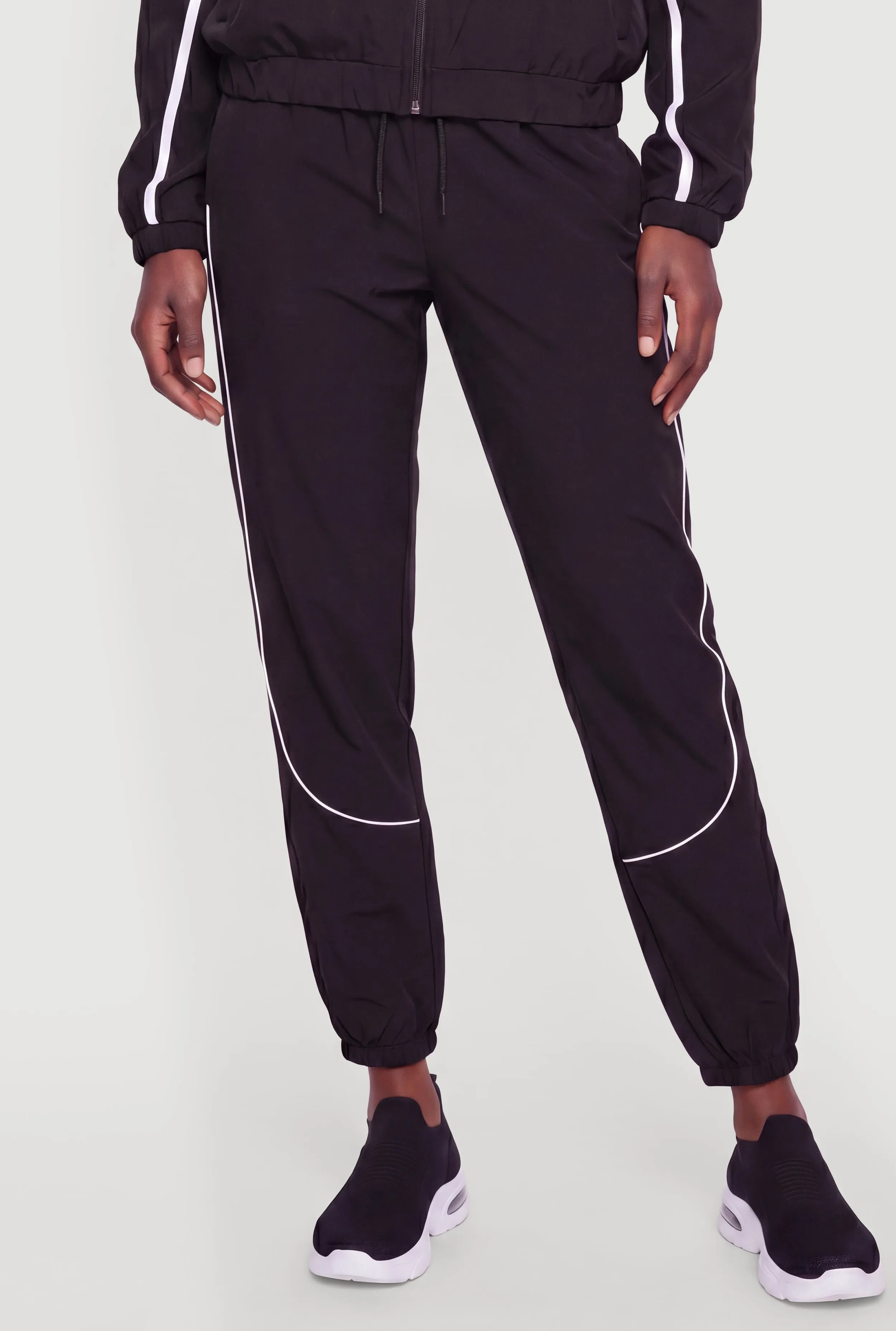 Contrast Trim Piping Drawstring High Waisted Joggers sold by Rainbow product image thumbnail 3