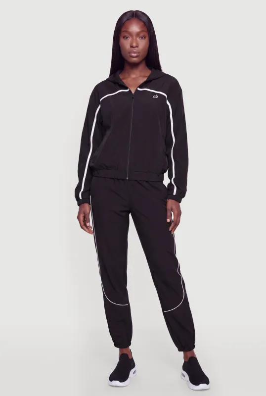 Contrast Trim Piping Drawstring High Waisted Joggers made by Rainbow