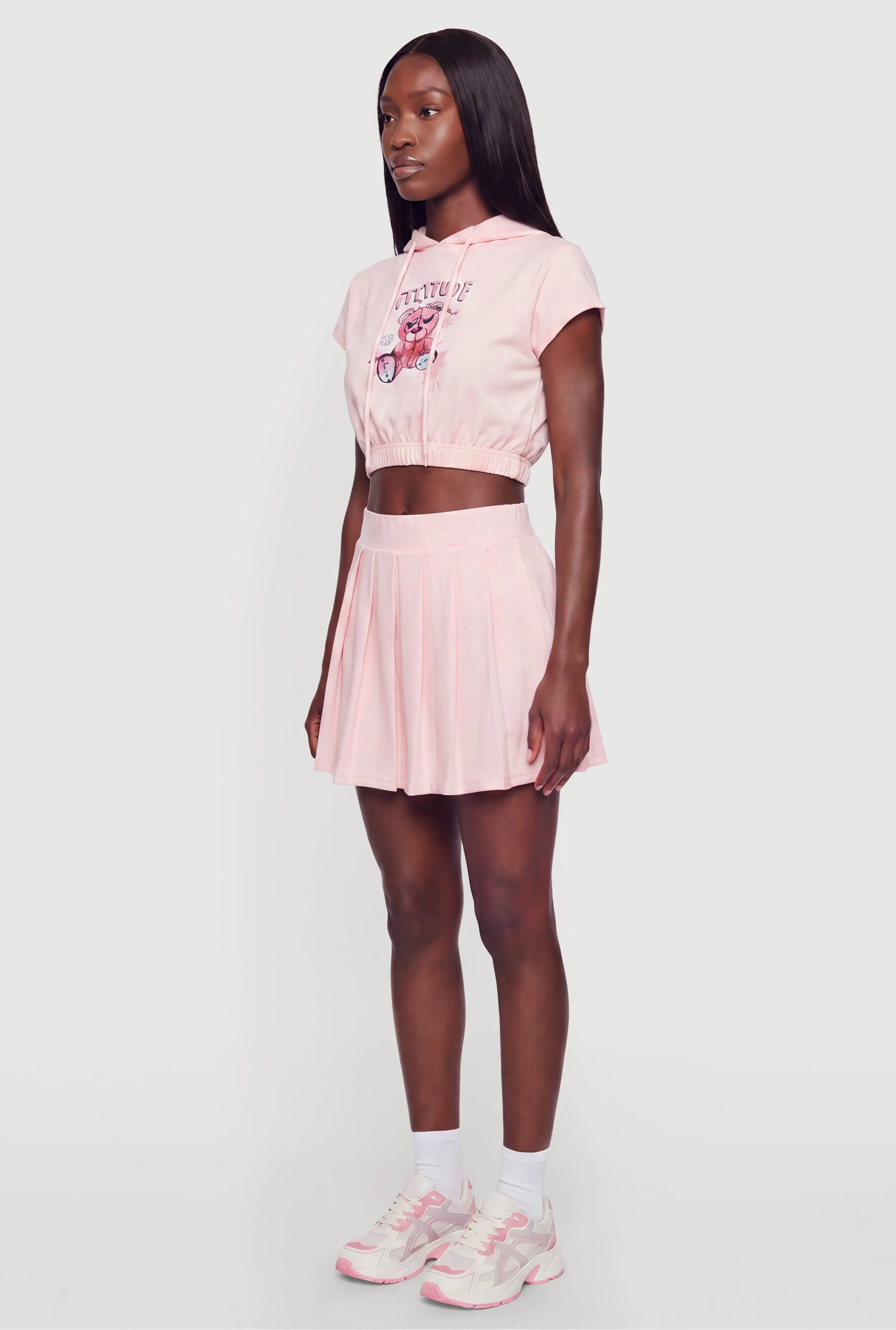 High Waisted Pleated Skirt with Shorts Lining sold by Rainbow product image thumbnail 2