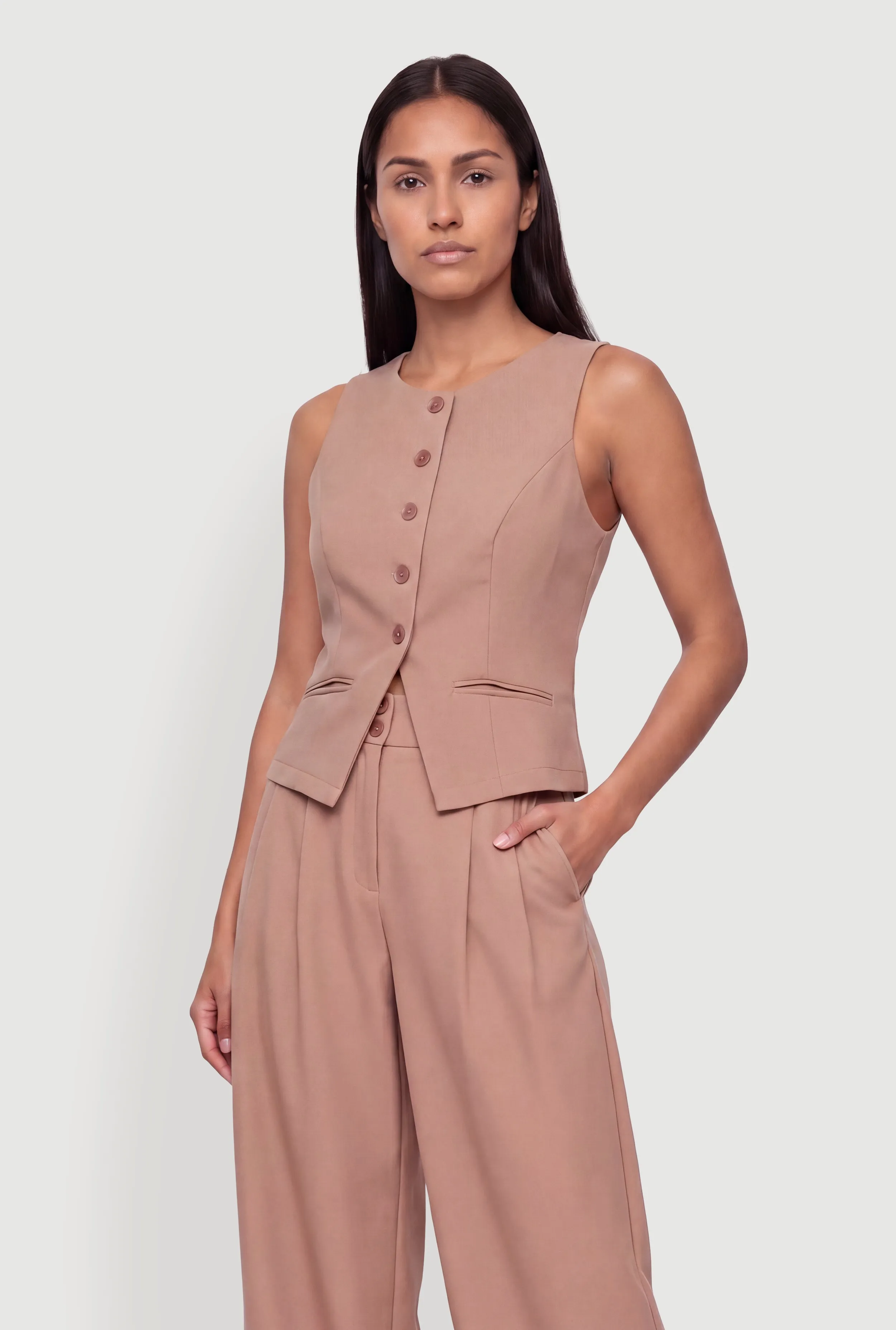 Tailored Button Front Waistcoat sold by Rainbow