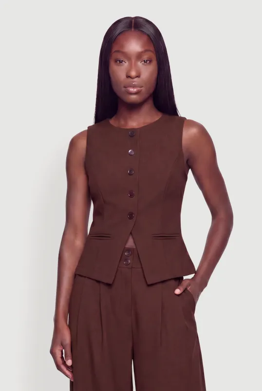 Tailored Button Front Waistcoat made by Haute Monde