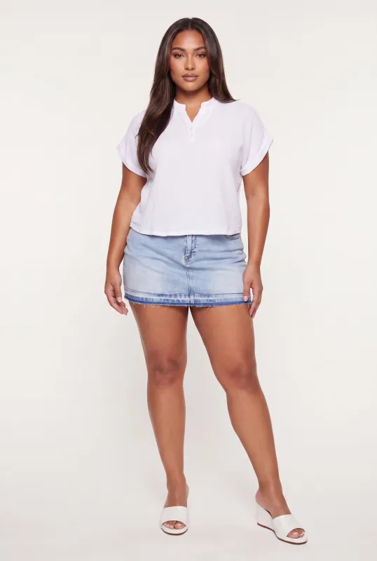 Plus Size Gauze Knit Dolman Sleeve Top made by Rainbow