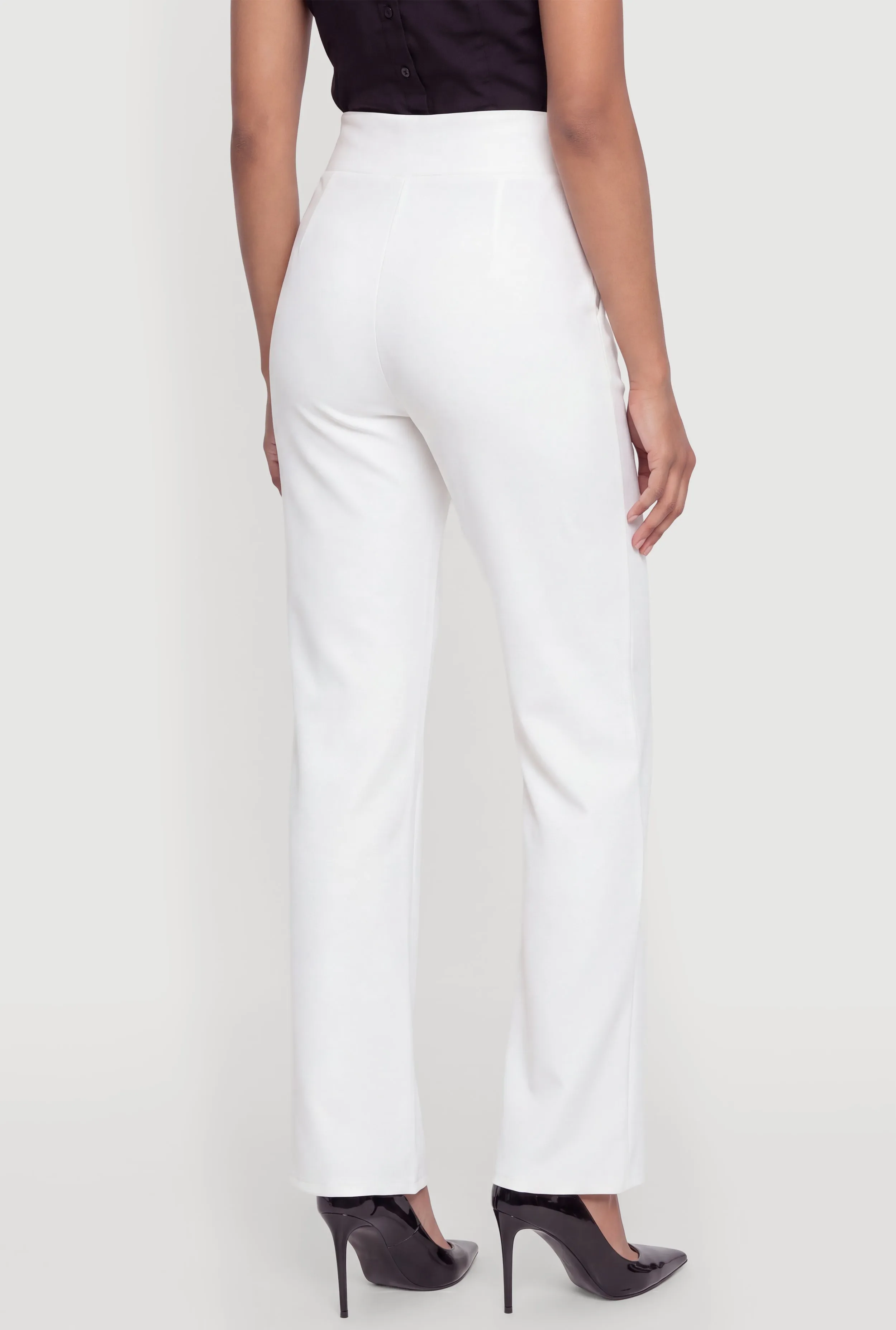 Tie Waist Belted Front Boot Cut Pants sold by Rainbow product image thumbnail 5