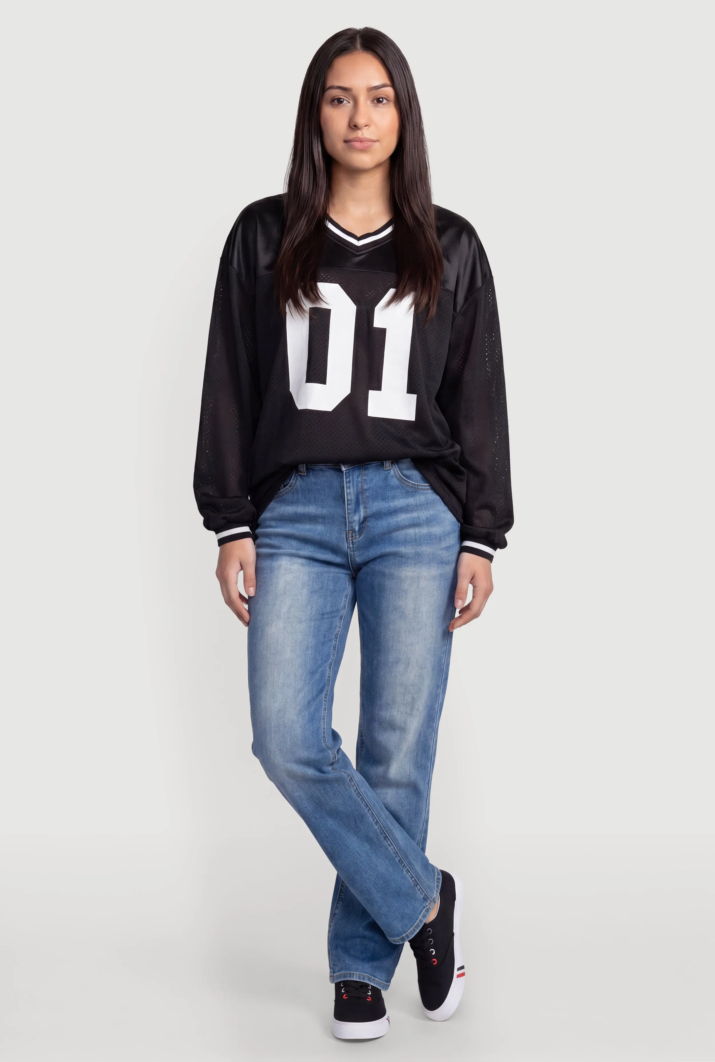 Satin Detail 01 Graphic Long Sleeve Mesh Jersey sold by Rainbow product image thumbnail 2