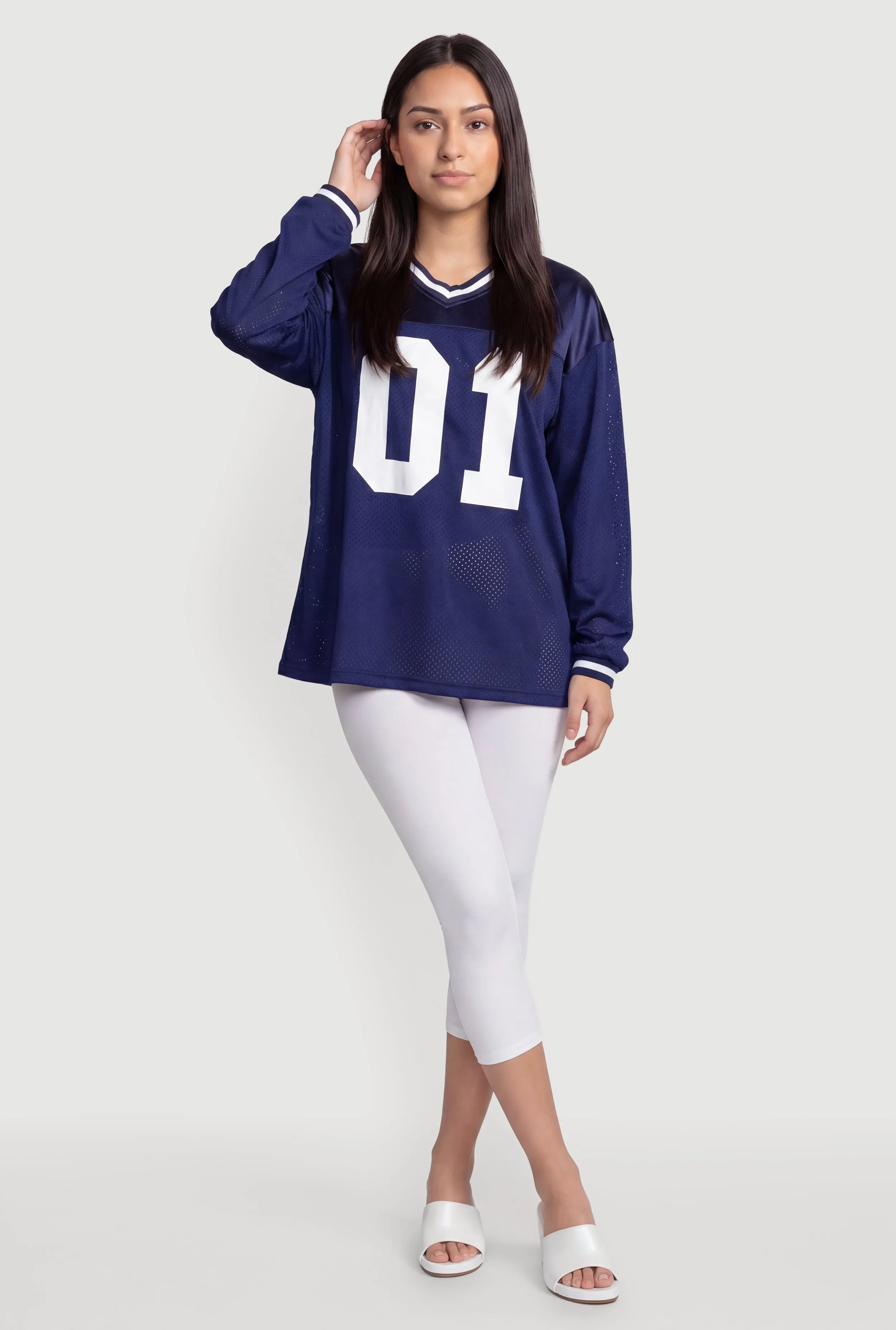 Satin Detail 01 Graphic Long Sleeve Mesh Jersey sold by Rainbow product image thumbnail 3