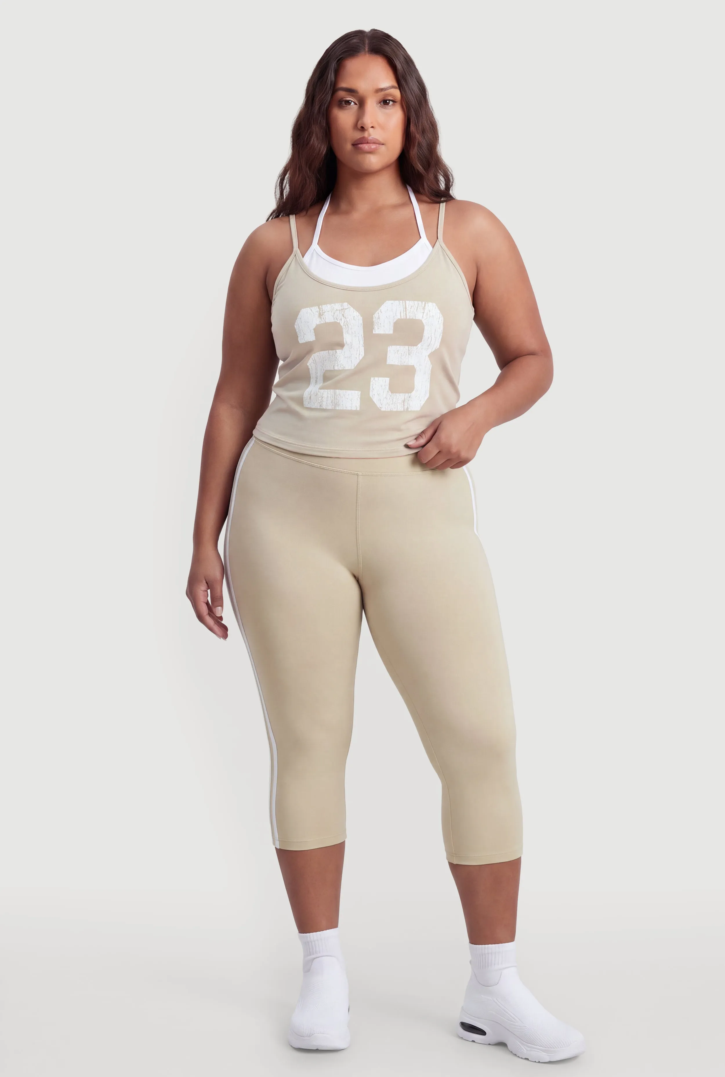 Plus Size Varsity Stripe Side Capri Leggings sold by Rainbow product image thumbnail 3