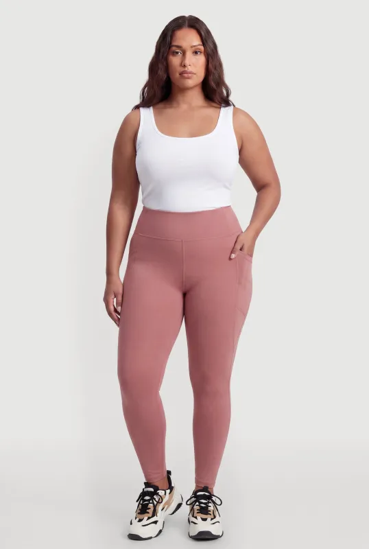 Plus Size Active Leggings with Cell Phone Pockets made by Rainbow