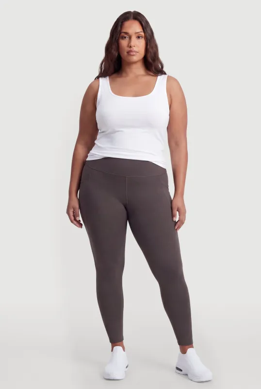 Plus Size Active Leggings with Cell Phone Pockets made by Rainbow