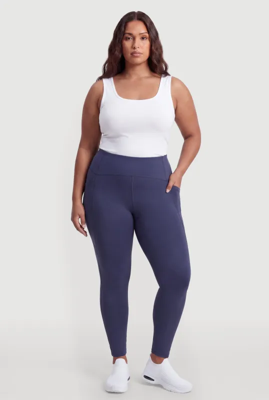 Plus Size Active Leggings with Cell Phone Pockets made by Rainbow