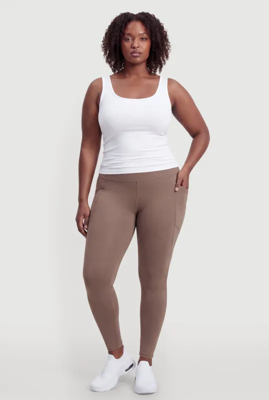 Plus Size Active Leggings with Cell Phone Pockets made by Rainbow