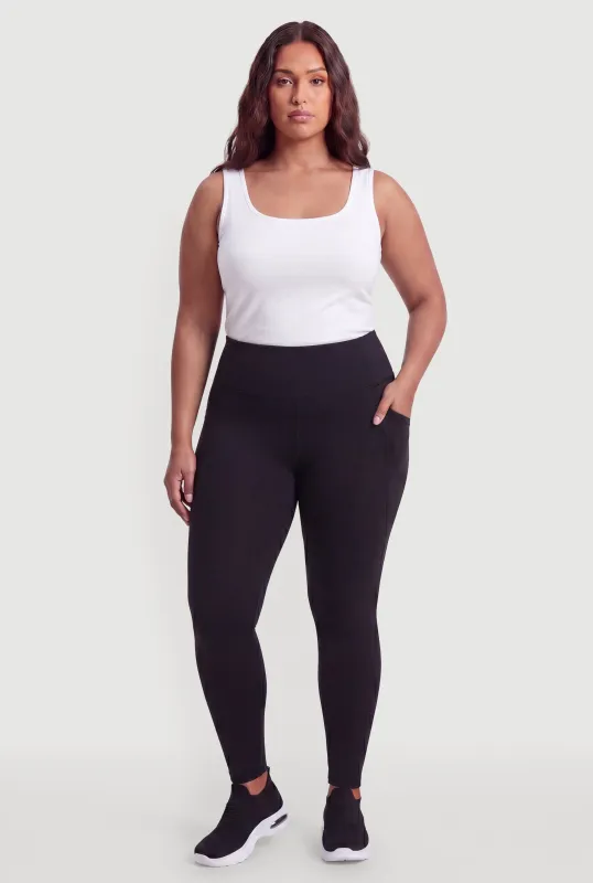 Plus Size Active Leggings with Cell Phone Pockets made by Rainbow