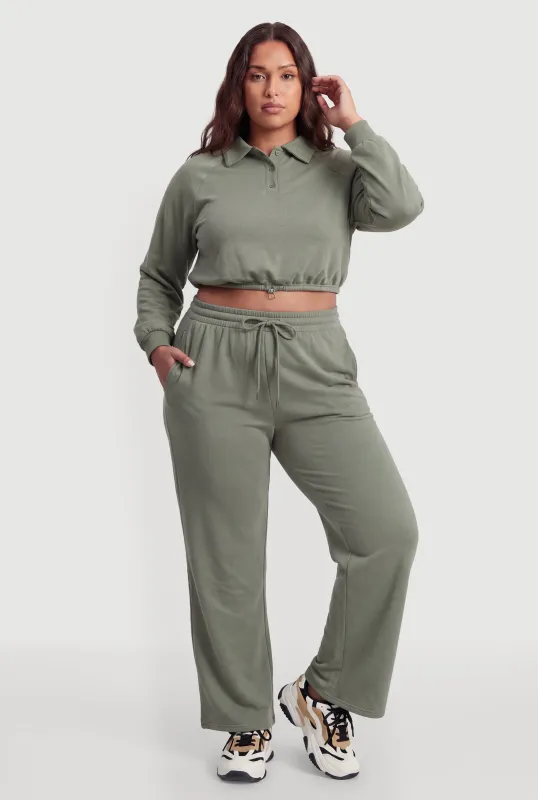 Plus Size Almost Famous Drawstring Waist Sweatpants made by Almost Famous