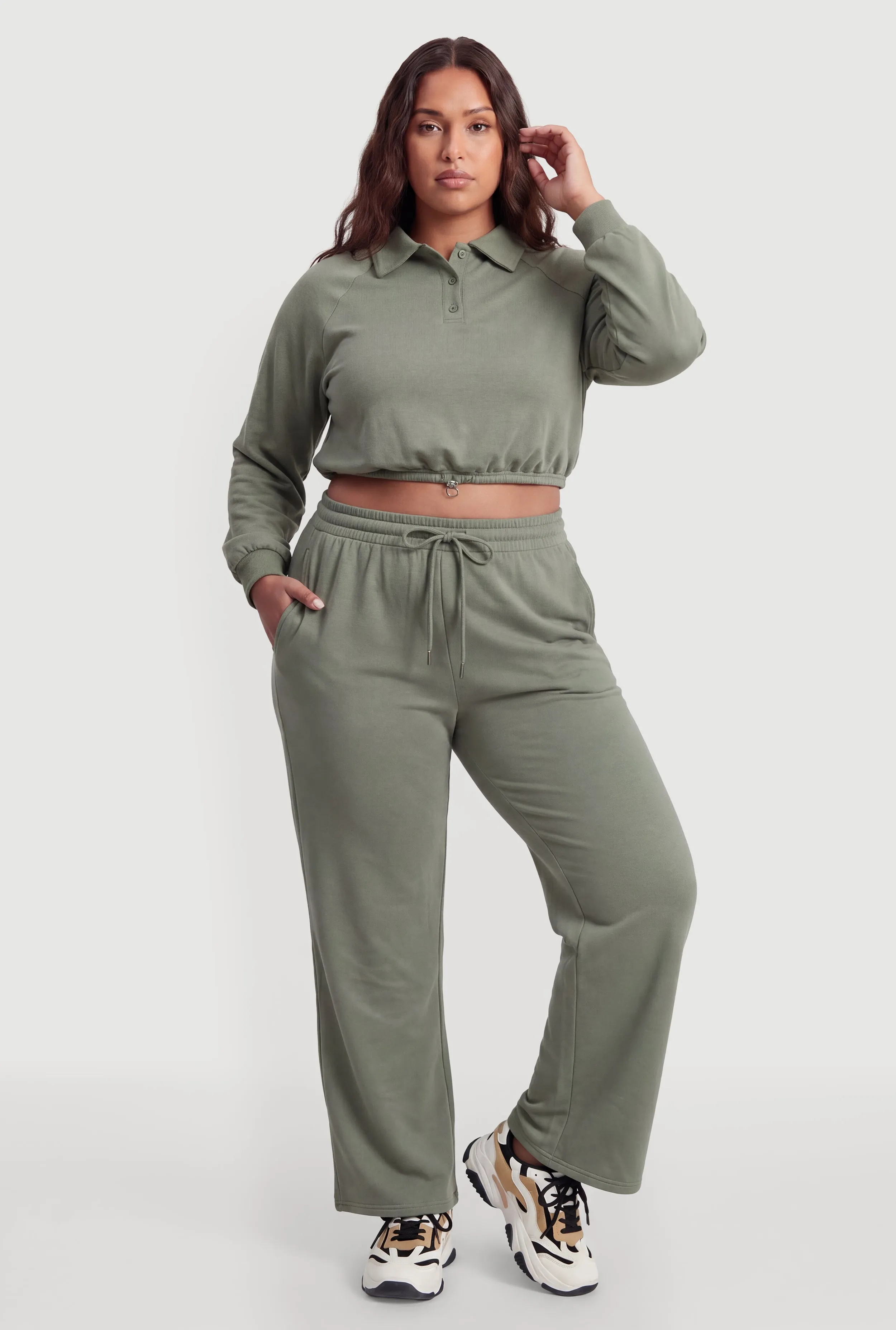 Plus Size Almost Famous Drawstring Waist Sweatpants sold by Rainbow