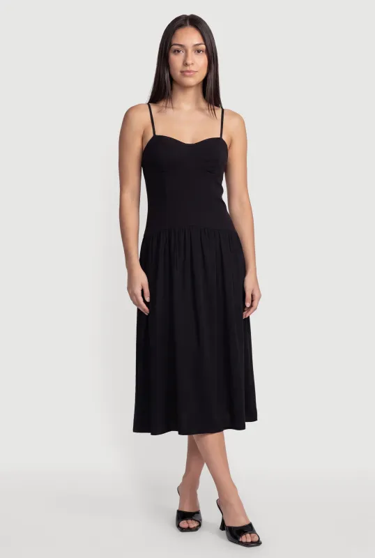 Sweetheart Neckline Midi Bustier Dress made by Almost Famous