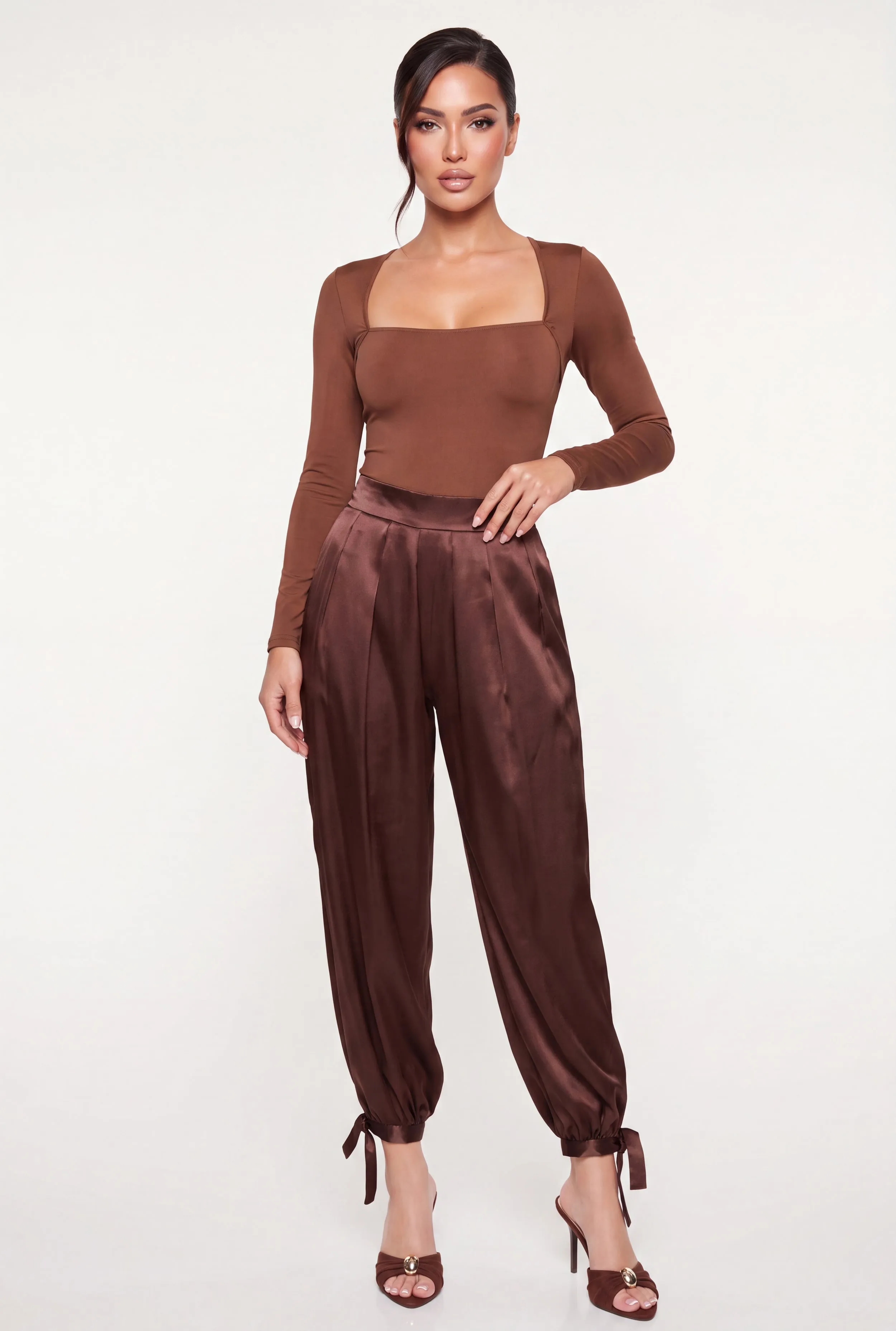 Satin High Waisted Pleated Balloon Pants sold by Rainbow product image thumbnail 2