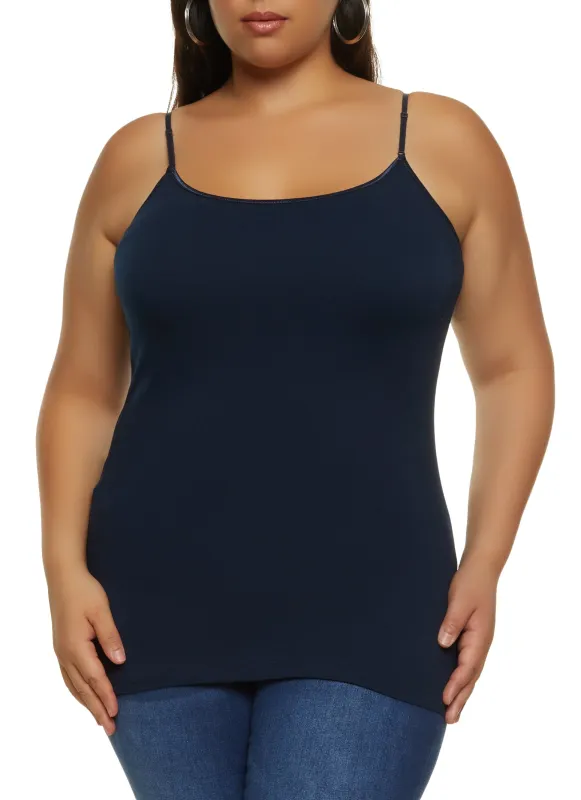 Plus Size Basic Cotton Scoop Neck Cami made by Ambiance
