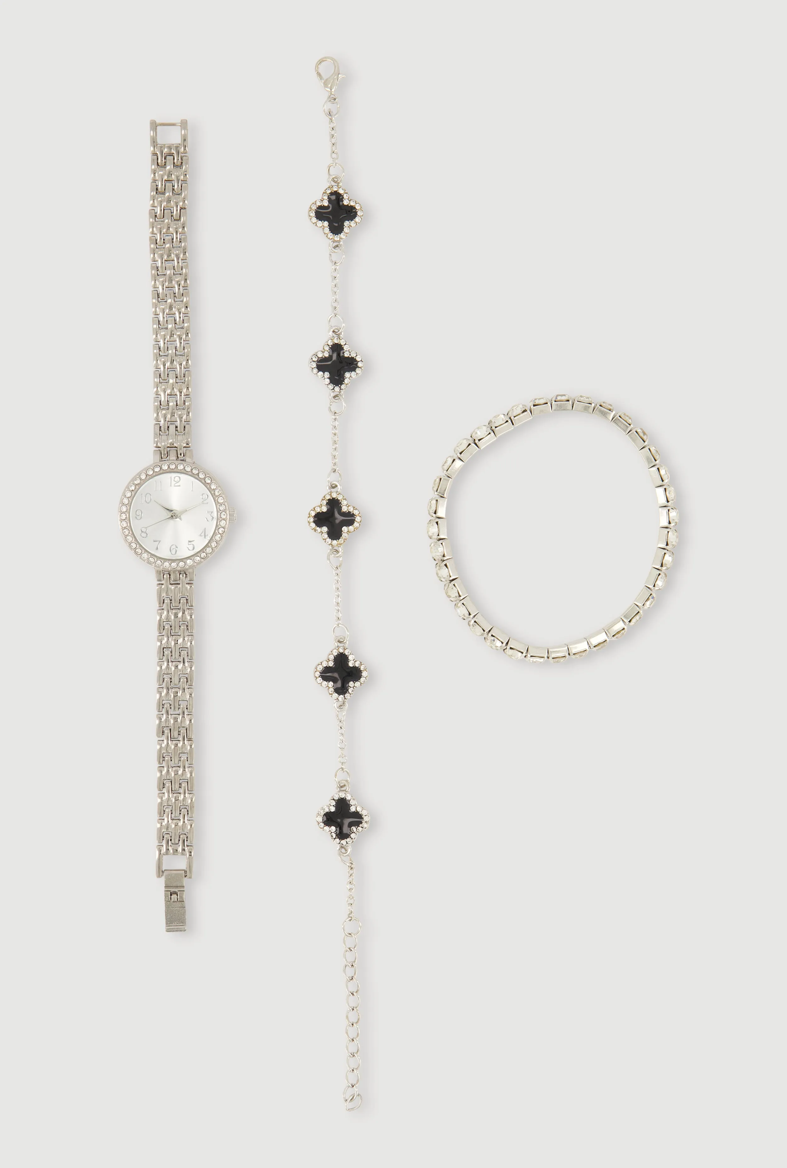 Analog Watch with Stretch and Clover Bracelet 3 Piece Set sold by Rainbow product image thumbnail 5