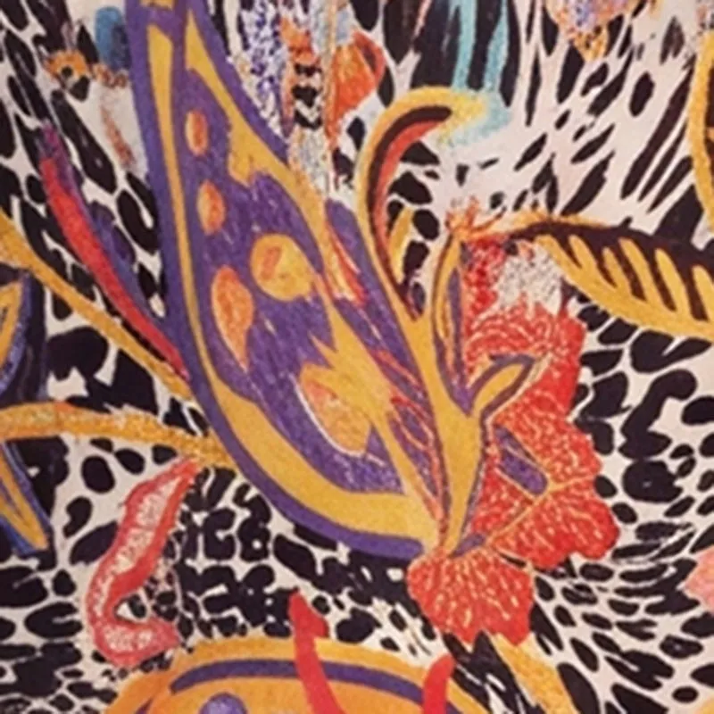Plus Size Floral Animal Print High Waist Wide Leg Pants sold by Rainbow product image thumbnail 4