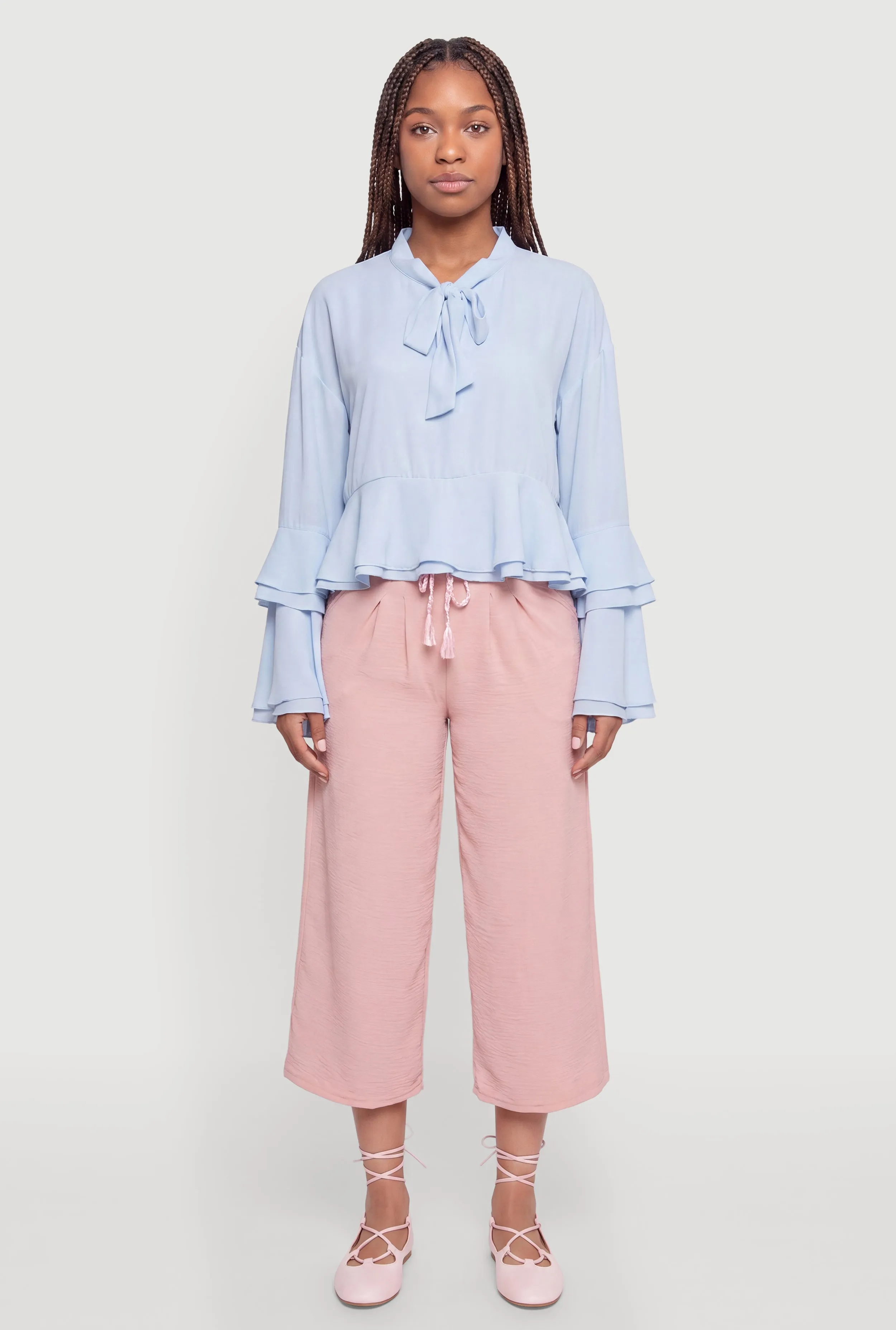 Tie Neck Ruffle Tiered Blouse sold by Rainbow product image thumbnail 2