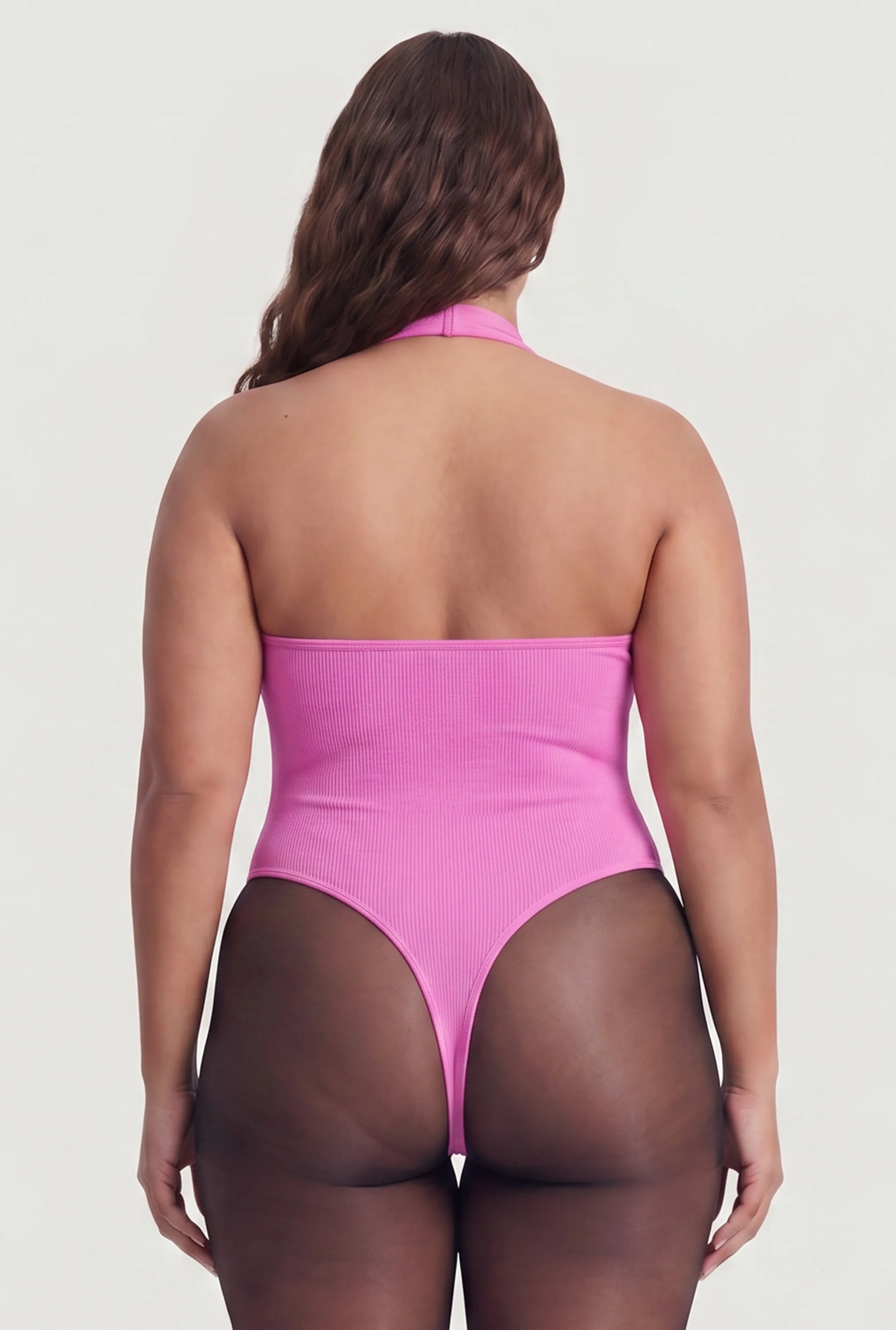 Plus Size Metallic O Ring Detail Halter Thong Bodysuit sold by Rainbow product image thumbnail 5