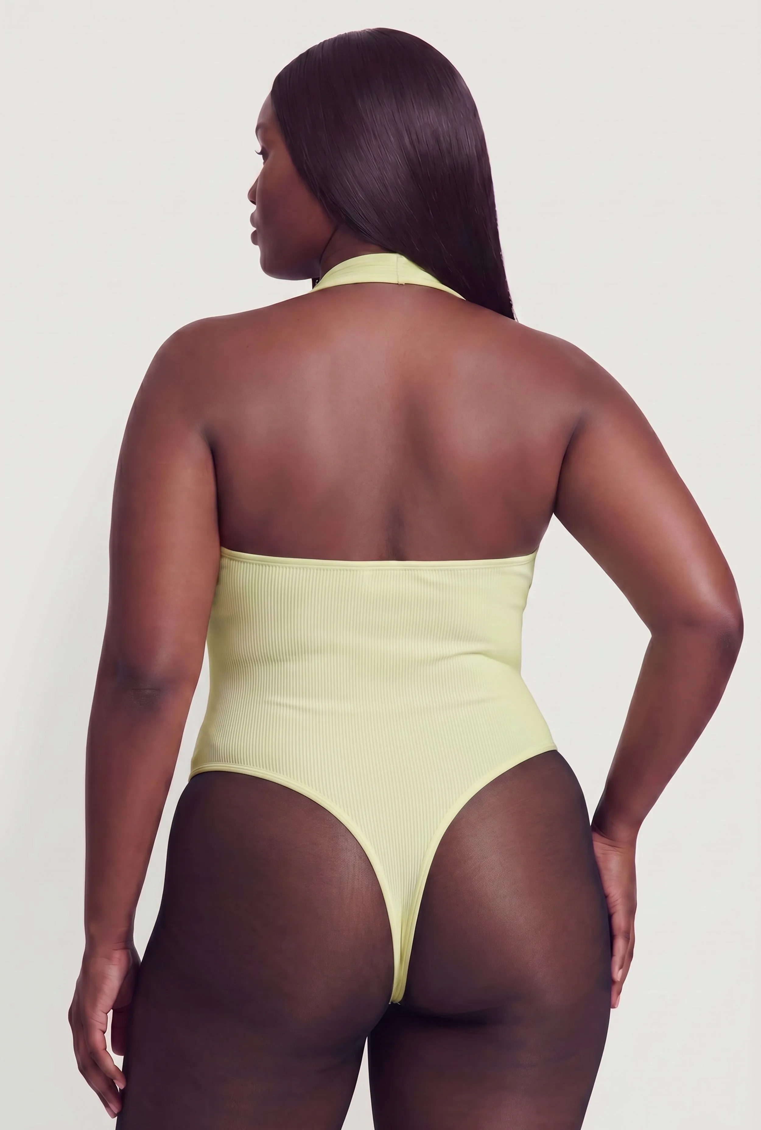Plus Size Metallic O Ring Detail Halter Thong Bodysuit sold by Rainbow product image thumbnail 5