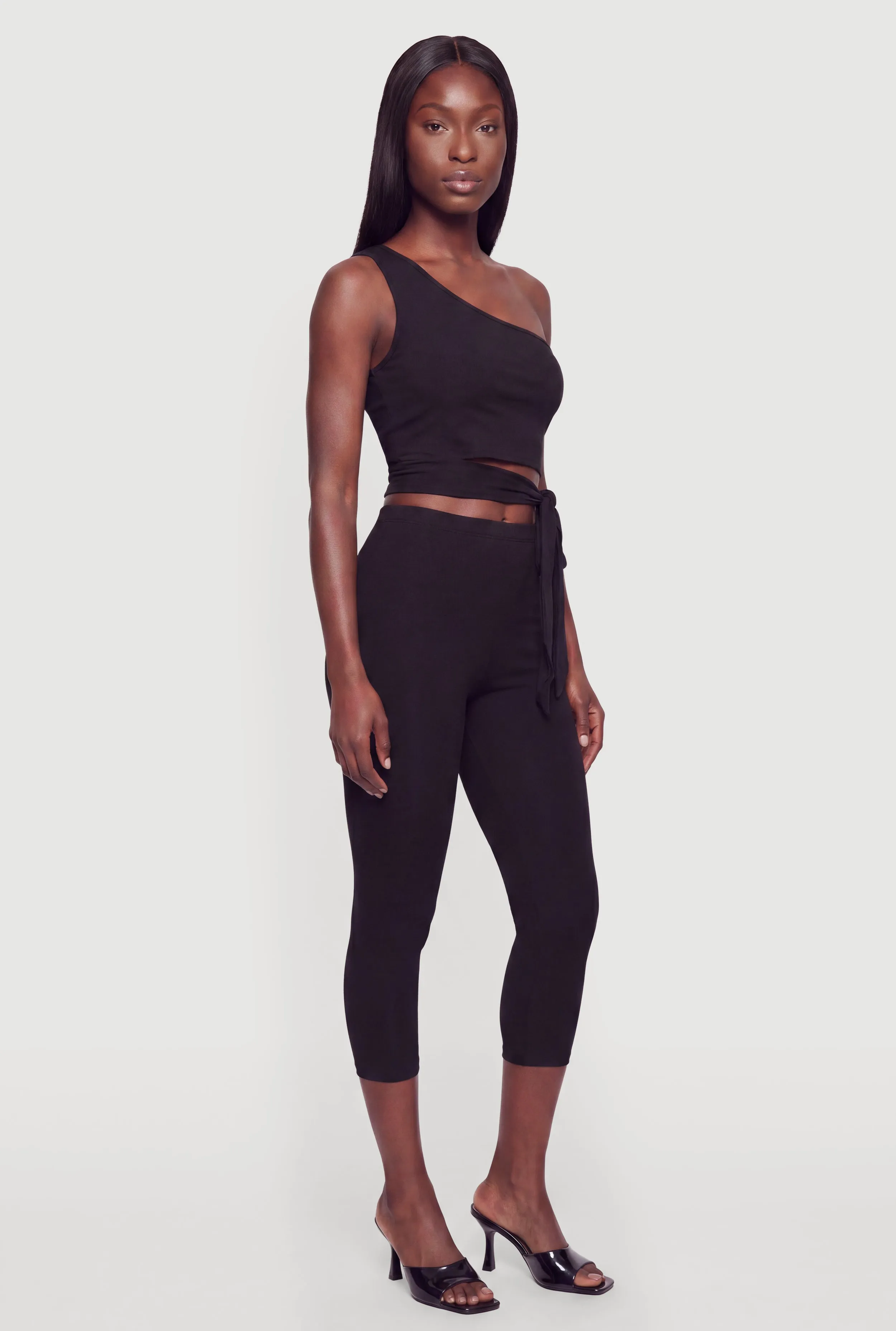 One Shoulder Side Tie Crop Top sold by Rainbow product image thumbnail 3