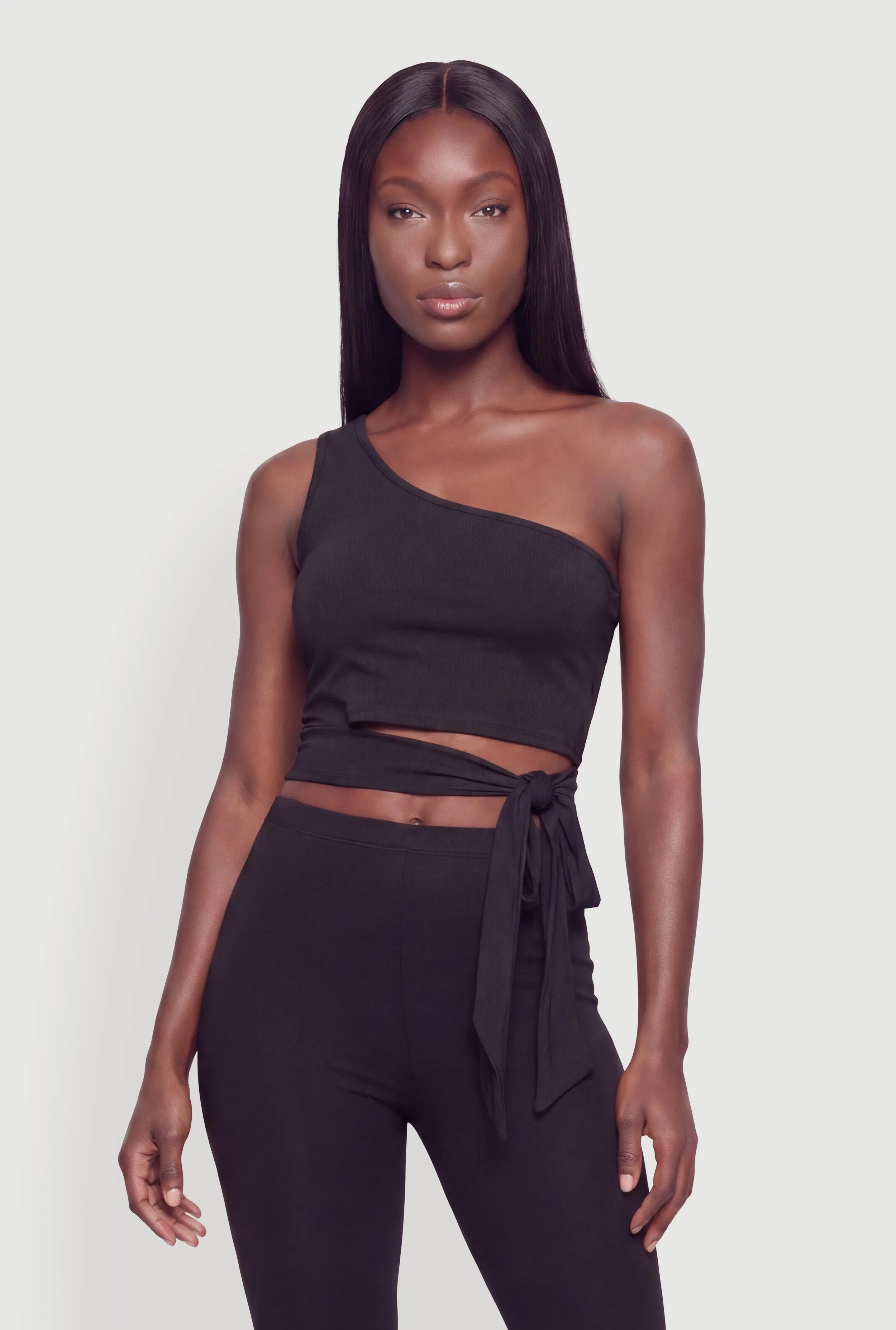 One Shoulder Side Tie Crop Top sold by Rainbow product image thumbnail 2