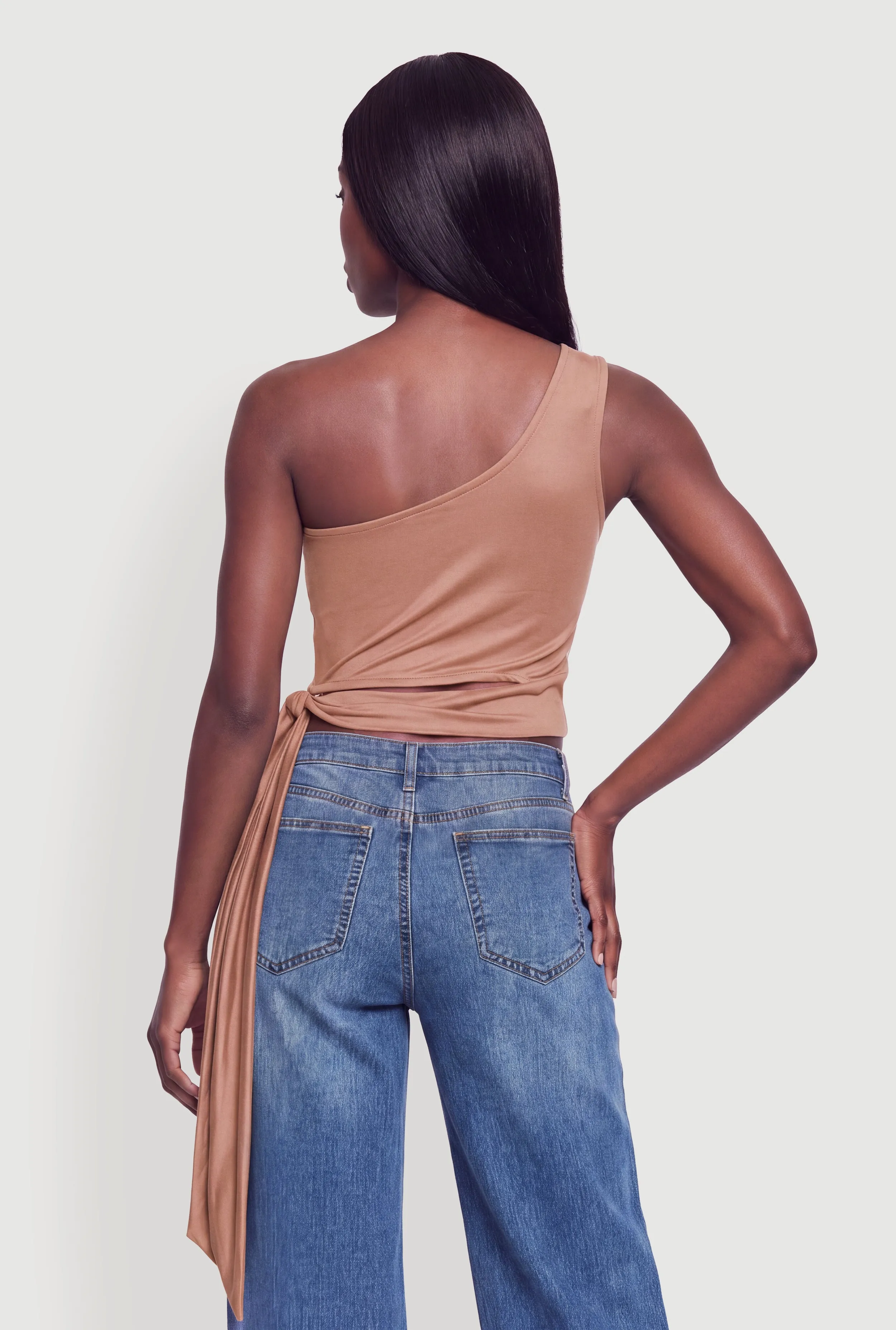 One Shoulder Side Tie Crop Top sold by Rainbow product image thumbnail 5